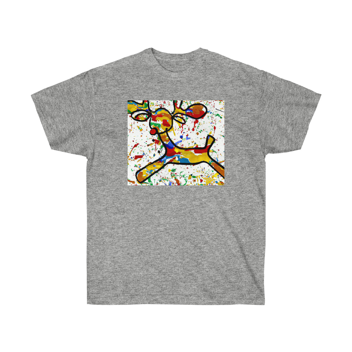 Pollock Style Young Reindeer - AI Art - Ultra Cotton Tee