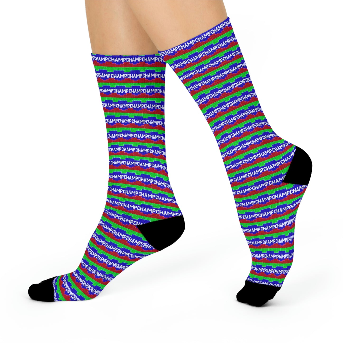 CHAMPCHAMPCHAMCHAMP (Alt Logo 1 Pixel Art) - AI Art - Crew Socks