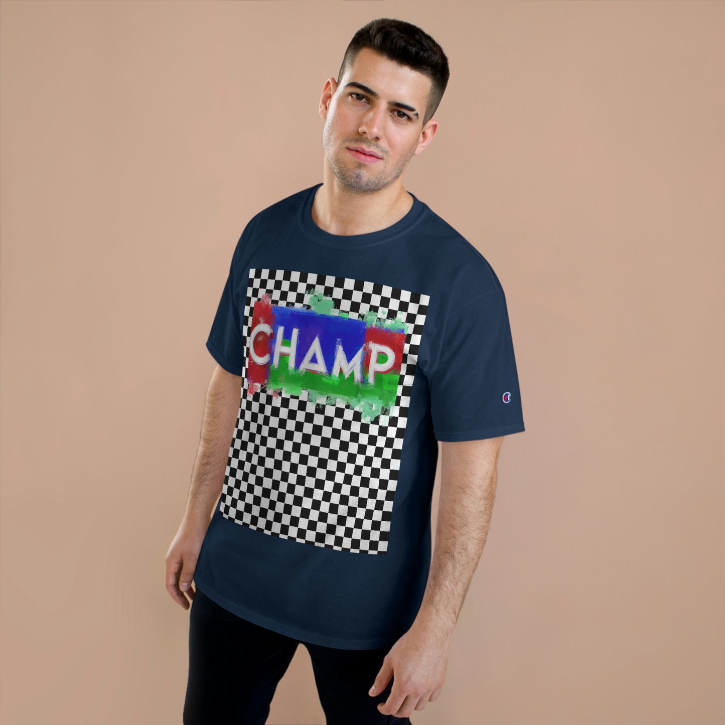 Checkered (CHAMP Logo 1) - Champion T-Shirt