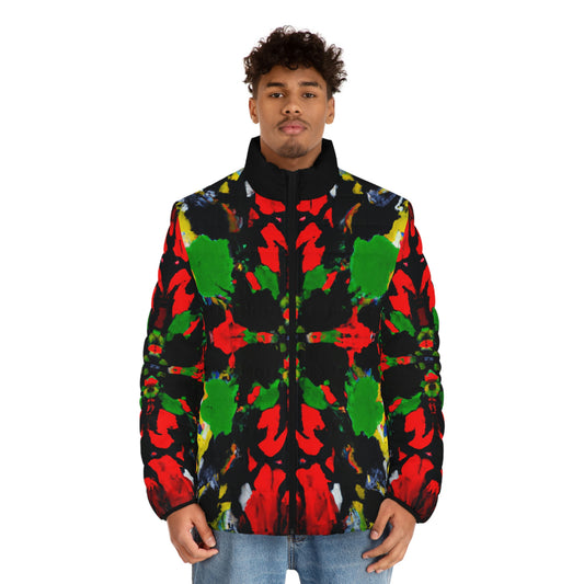 Rasta Quad Symmetry 1 Spaceballer Jacket - AI Art - Men's Puffer Jacket