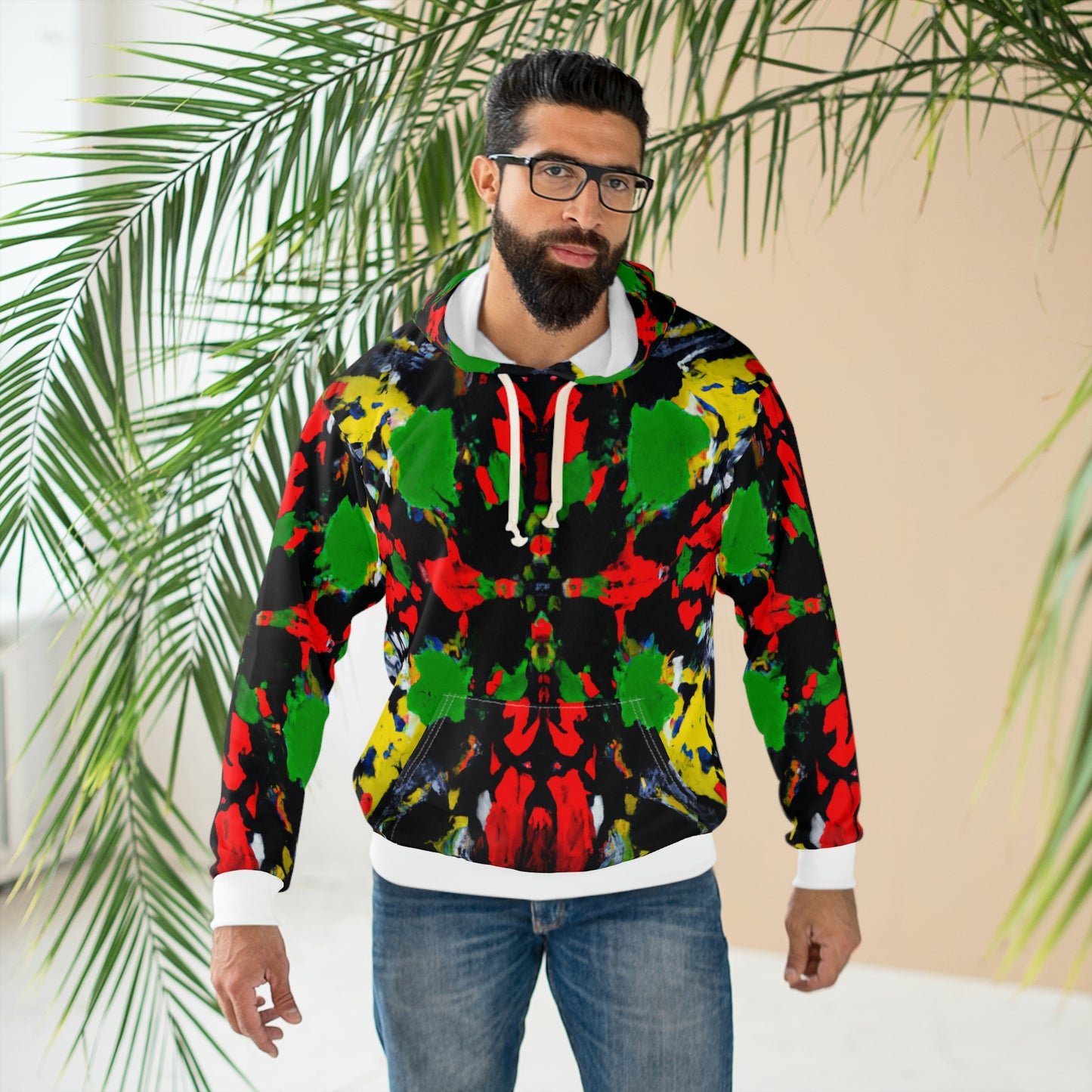 Rasta Quad Symmetry 1 - AI Art - Pullover Hoodie