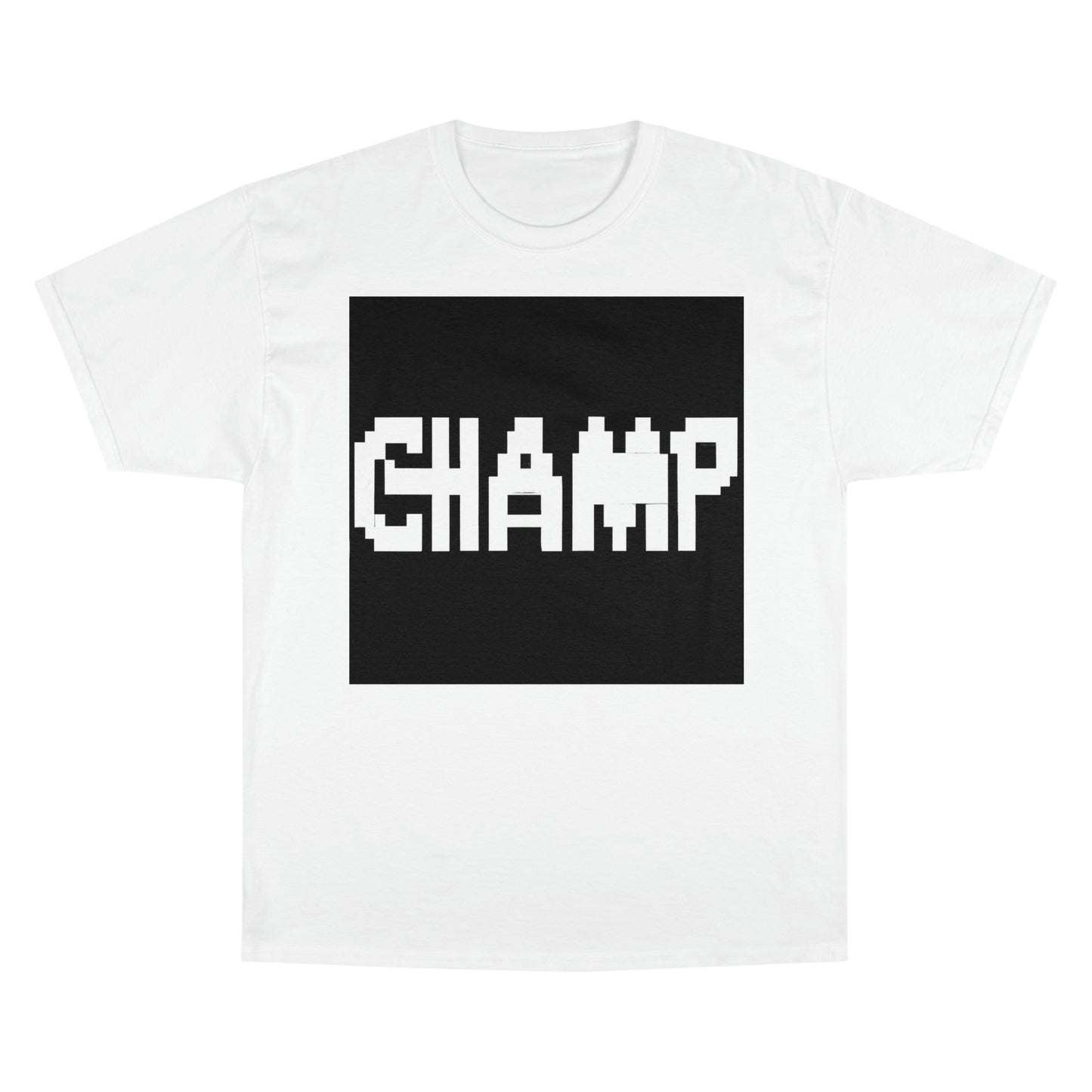 CHAMP Logo 9 B&W (8-bit Pixel Art) - AI Art - Champion T-Shirt