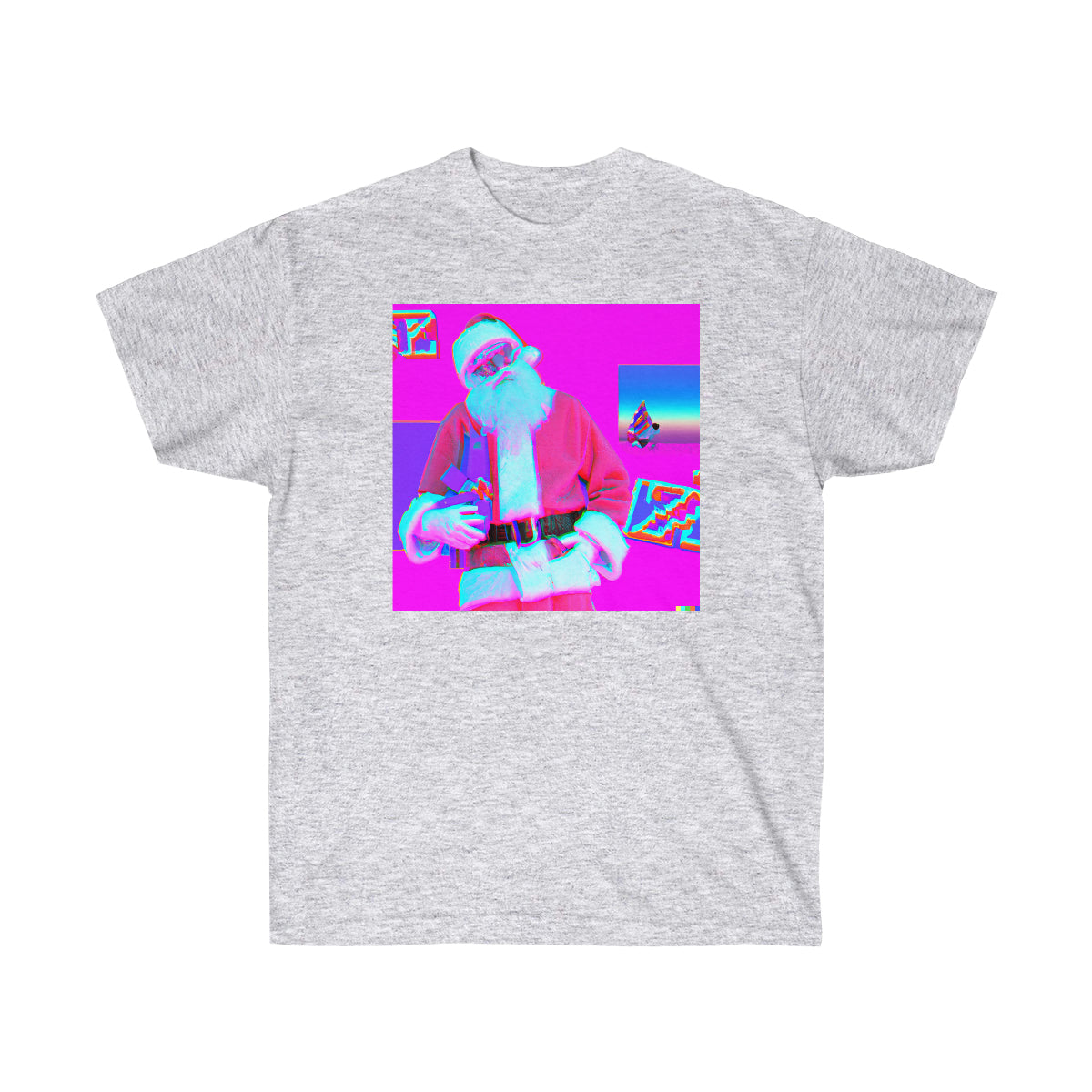 Santa Claus Rollin Up to the Party - Vaporwave AI Art - Ultra Cotton Tee