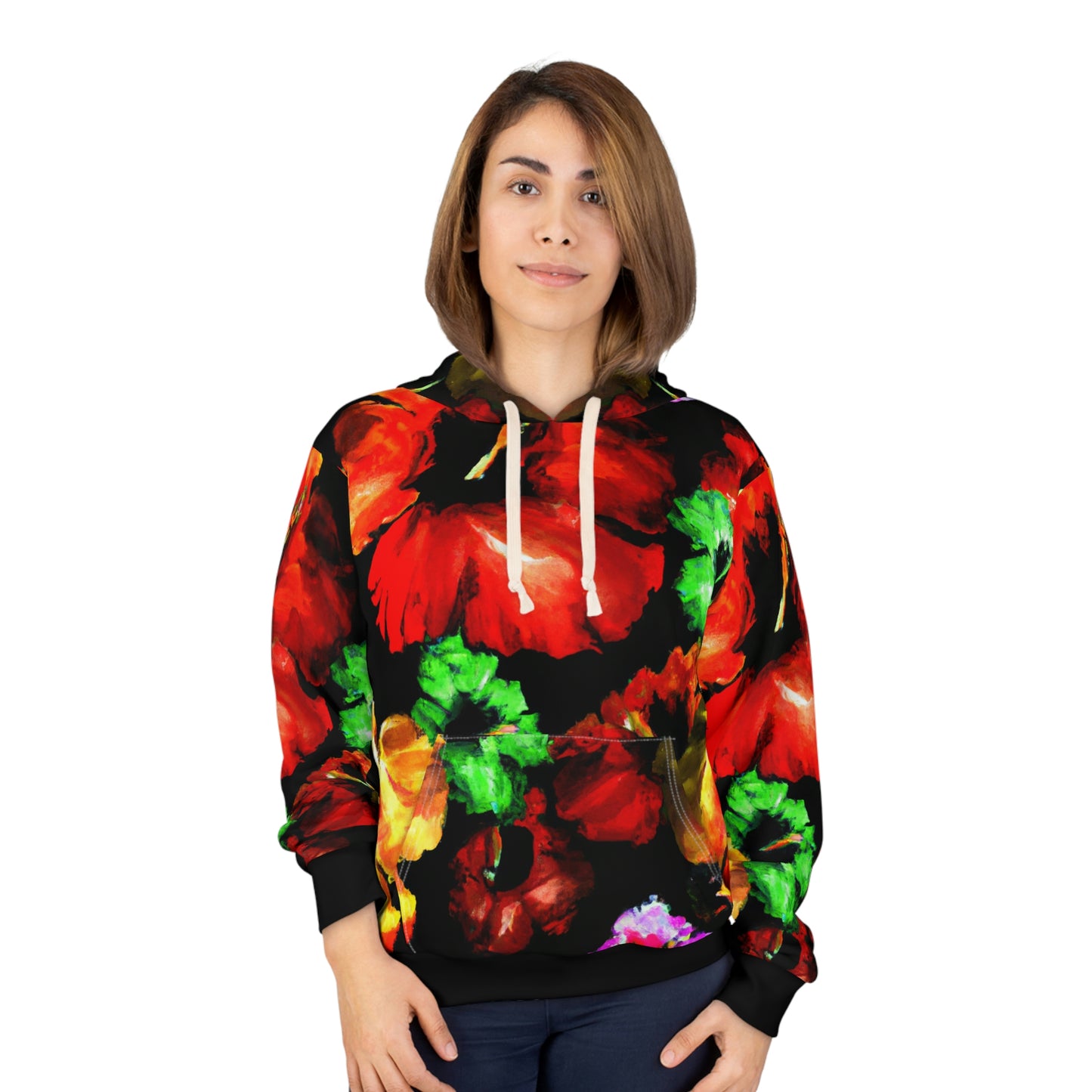 Hibiscus Watercolor 8 - AI Art - Pullover Hoodie