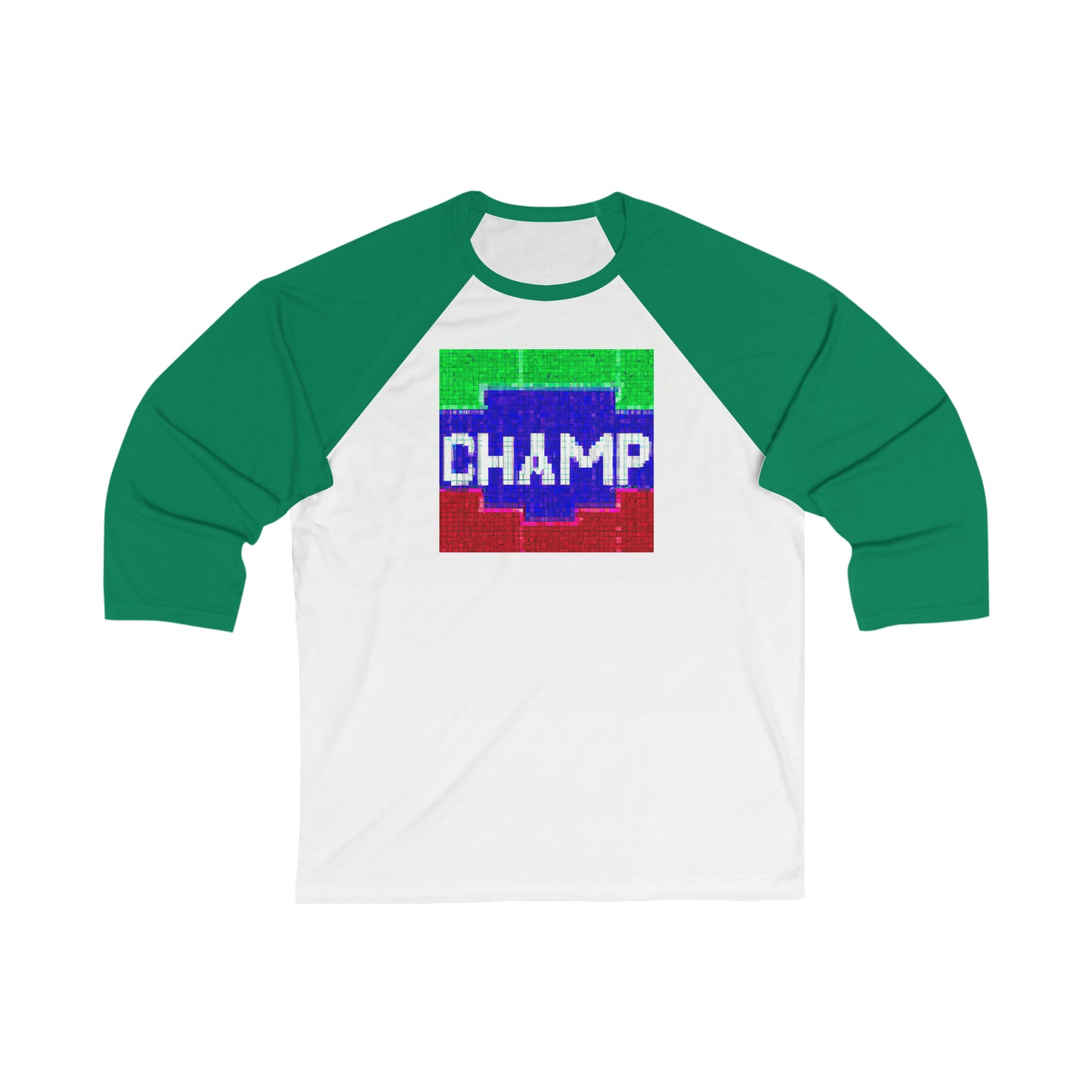 CHAMP (Alt Logo 4 Pixel) - AI Art - 3\4 Sleeve Baseball Tee