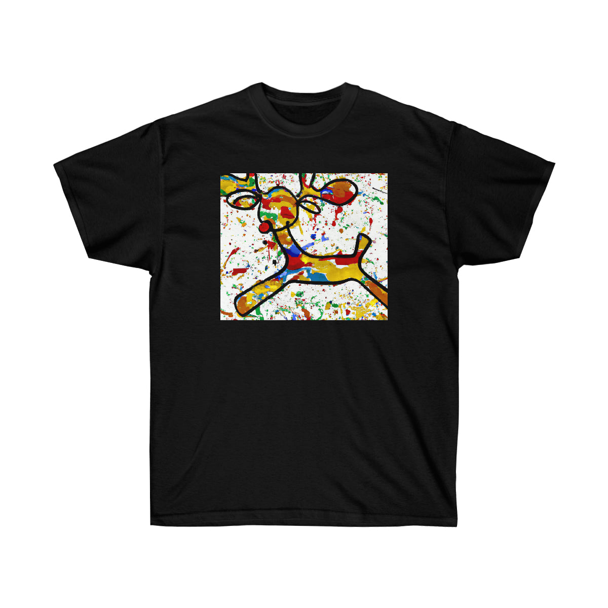 Pollock Style Young Reindeer - AI Art - Ultra Cotton Tee