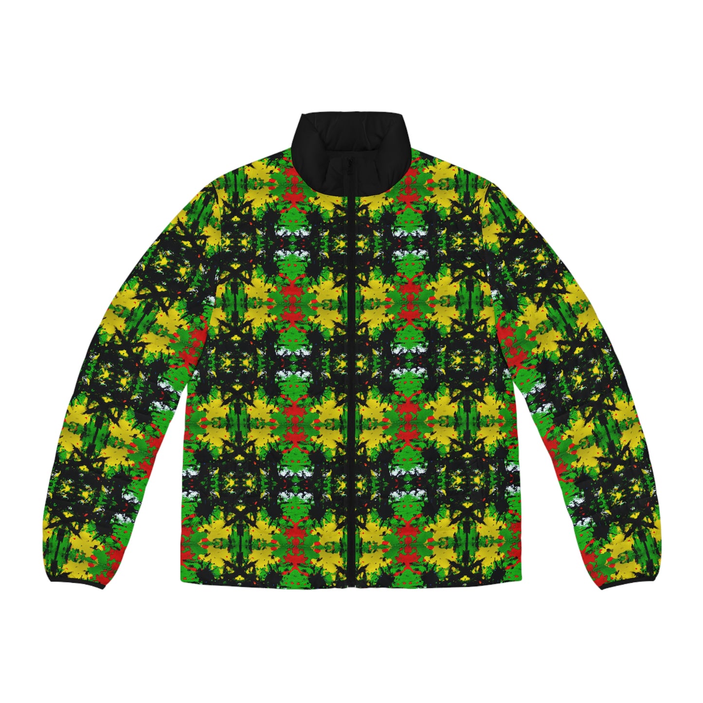 Rasta Star 1 - AI Art - Men's Puffer Jacket