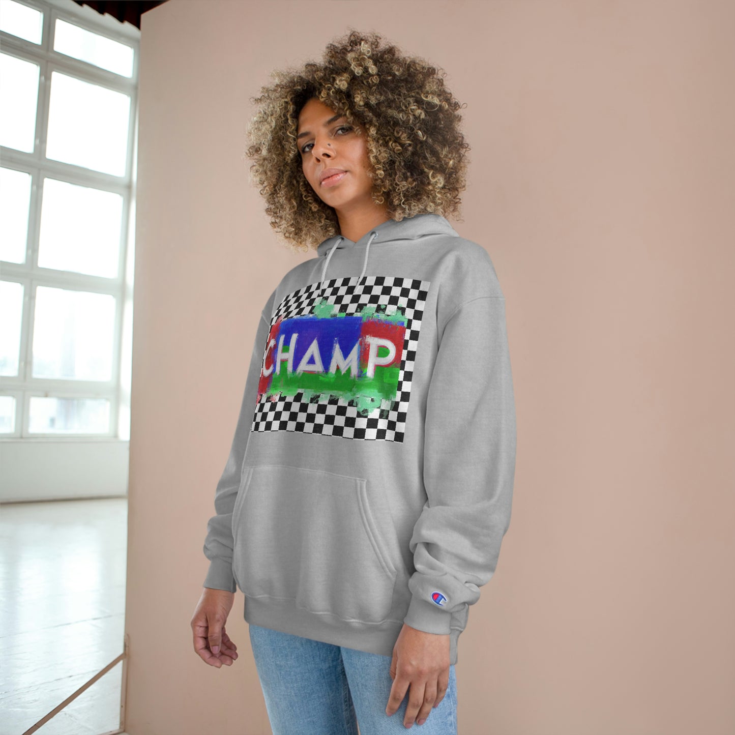 Checkered Flag (CHAMP Logo 1) - Champion Hoodie