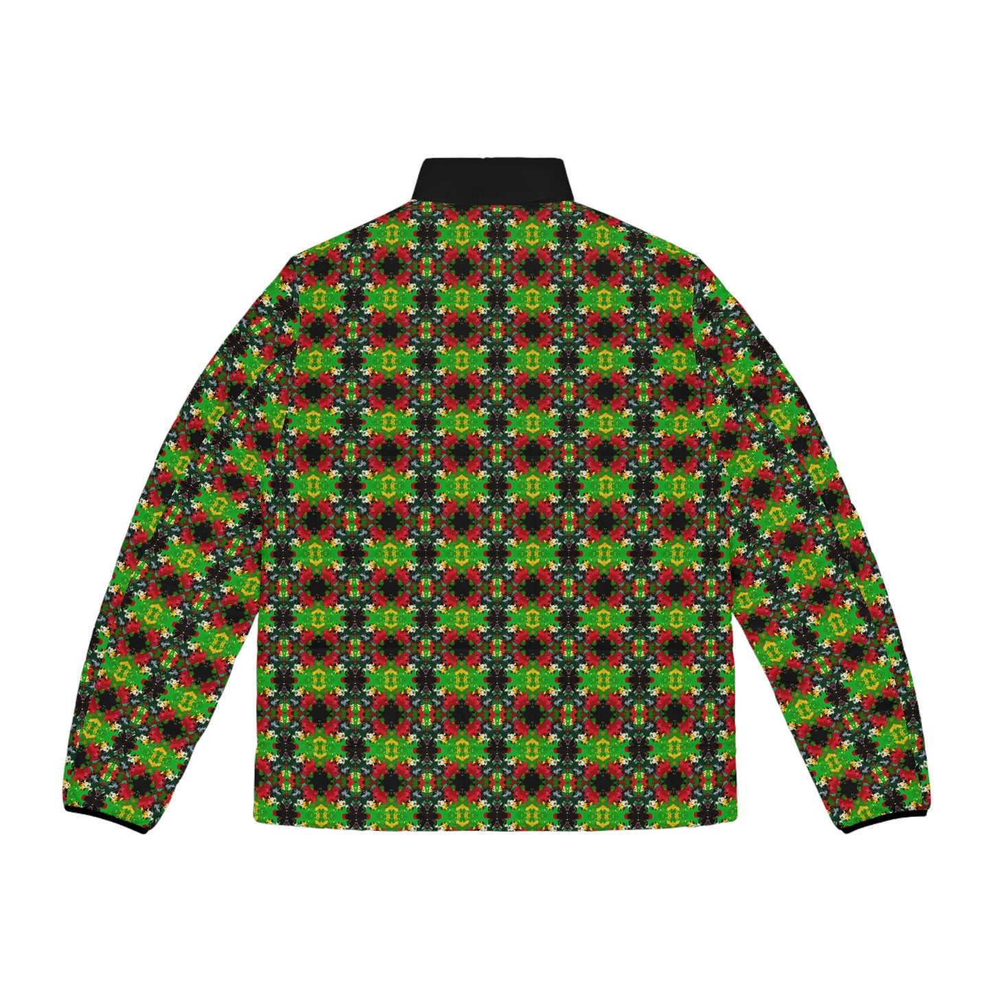 Rasta Kaleidescope 2 (Pattern) - AI Art - Men's Puffer Jacket