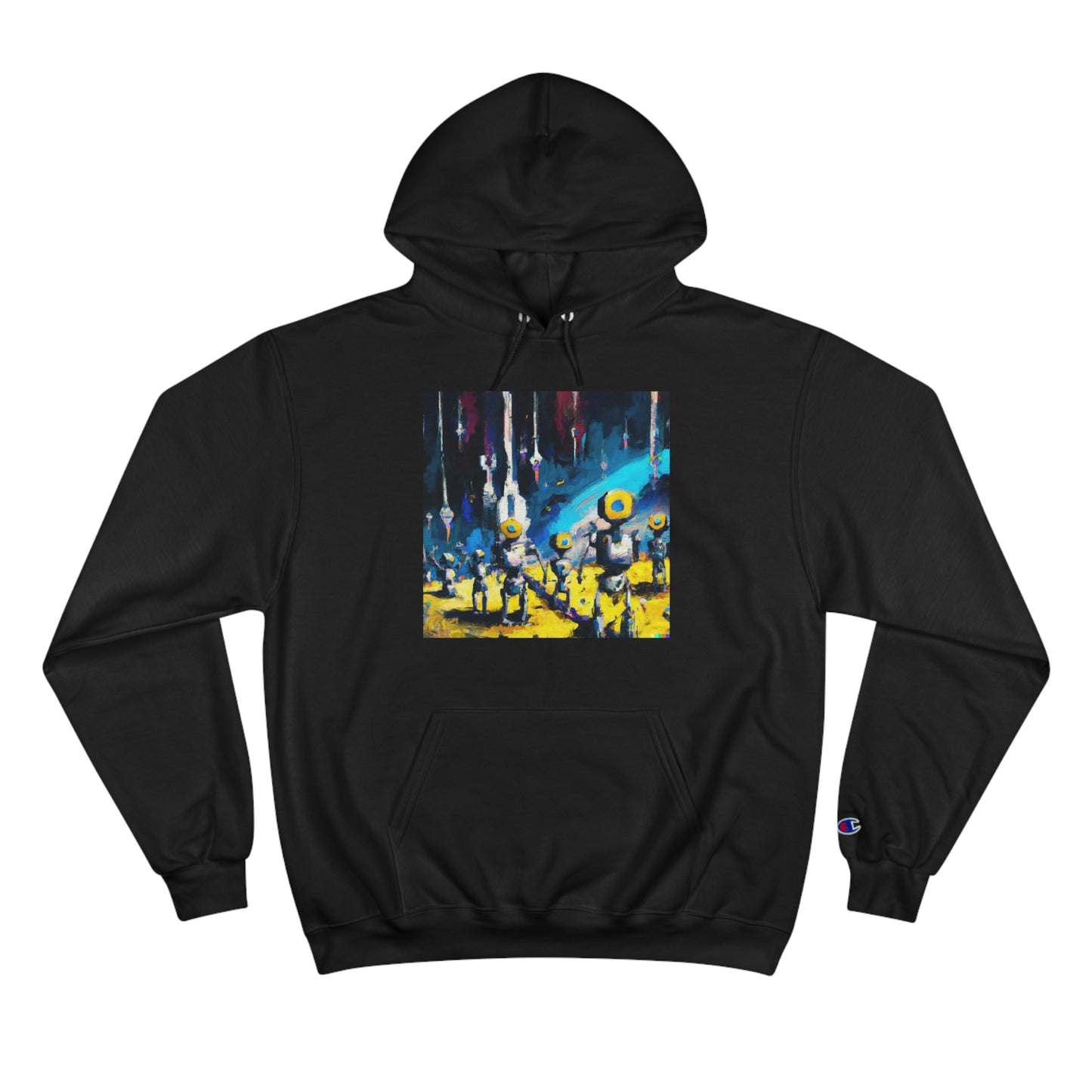 Robots in Space 1 - AI Art - Champion Hoodie