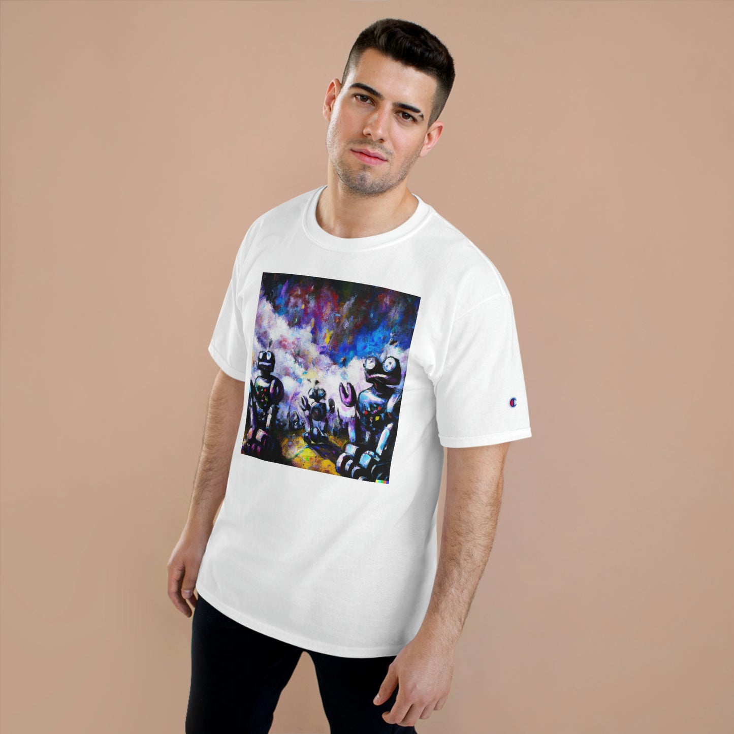 Robots in Space 3 - AI Art - Champion T-Shirt