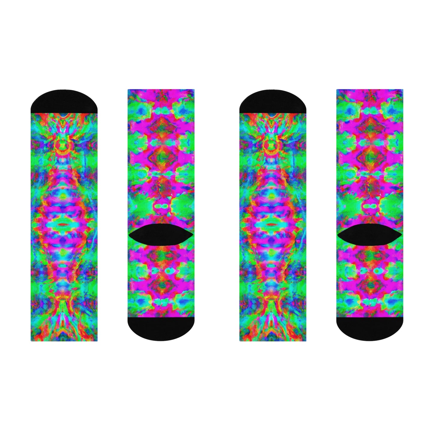 Hyperwave Tie-Dye 5 - AI Art - Crew Socks