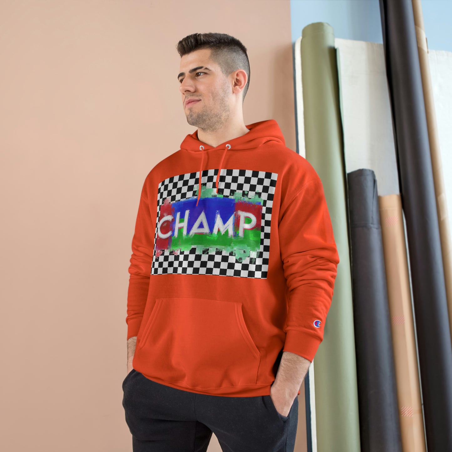 Checkered Flag (CHAMP Logo 1) - Champion Hoodie