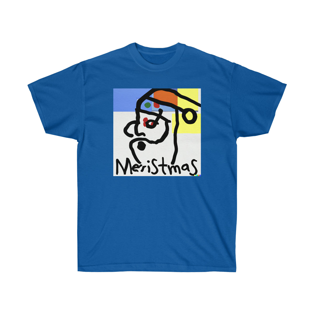 Picasso Style Cubist Santa Claus "Meristmas" - AI Art - Ultra Cotton Tee