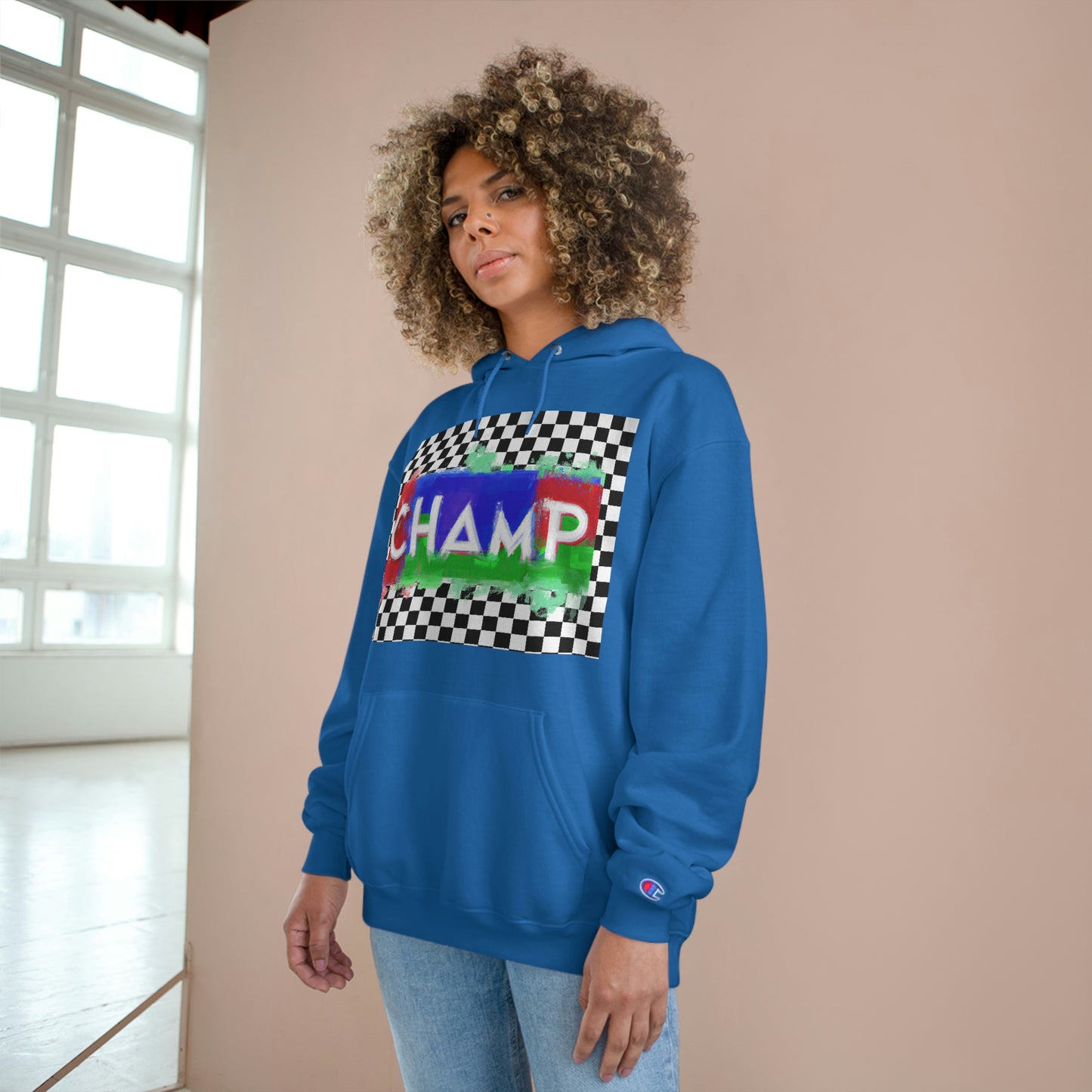 Checkered Flag (CHAMP Logo 1) - Champion Hoodie