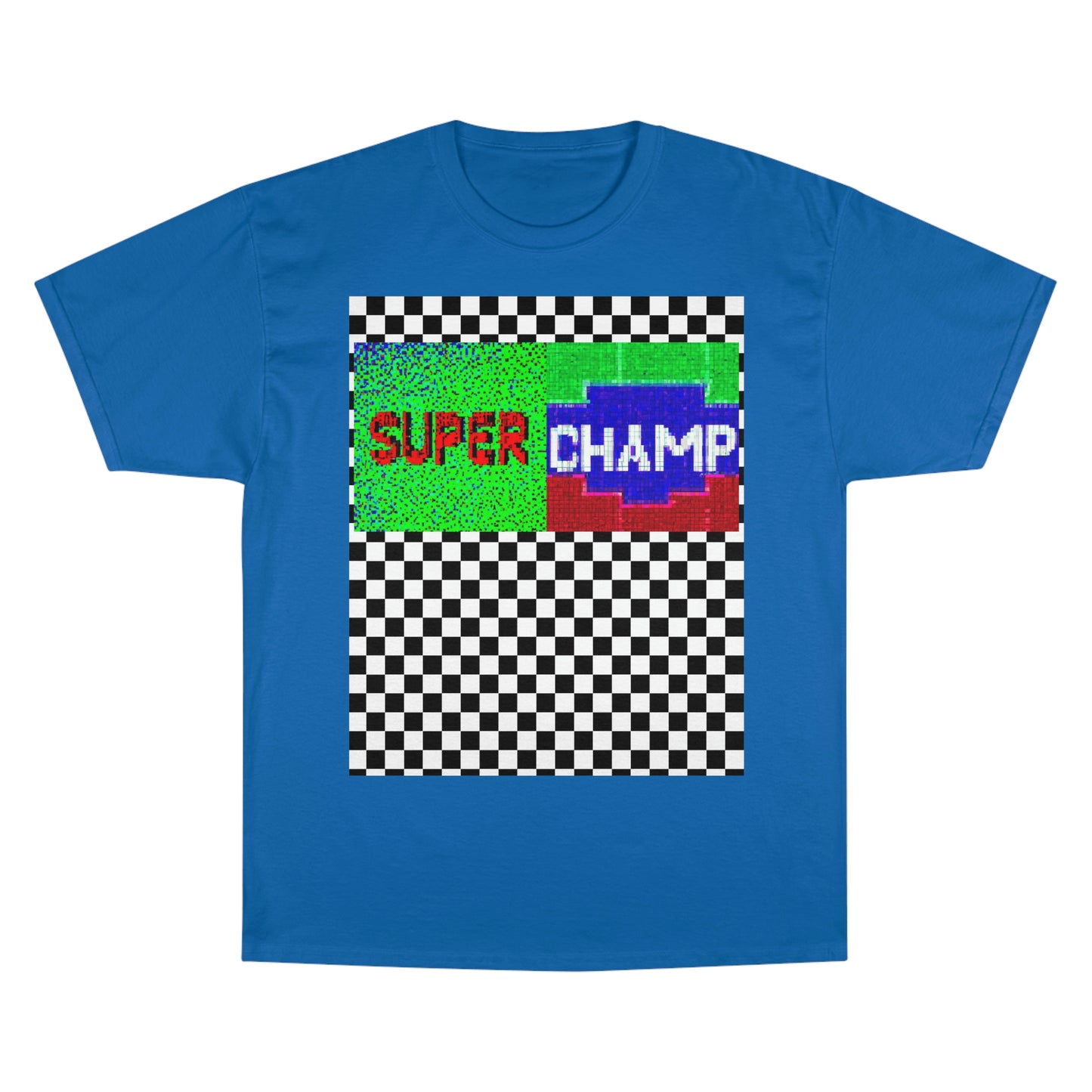 Checkered (SUPER CHAMP Logo 2 8-bit) - Champion T-Shirt