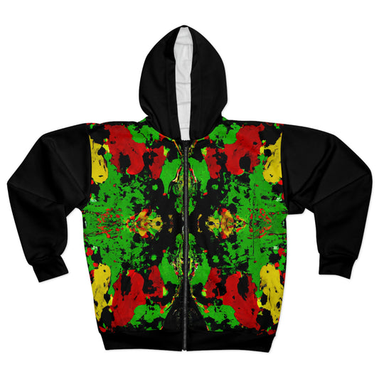 Rasta XW 1 - AI Art - Zip Hoodie