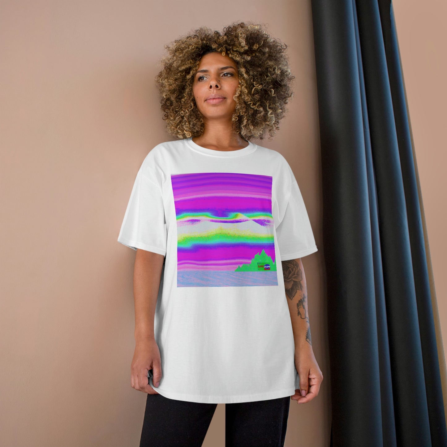 Hyperwave Island (Surfer Style) - AI Art - Champion T-Shirt