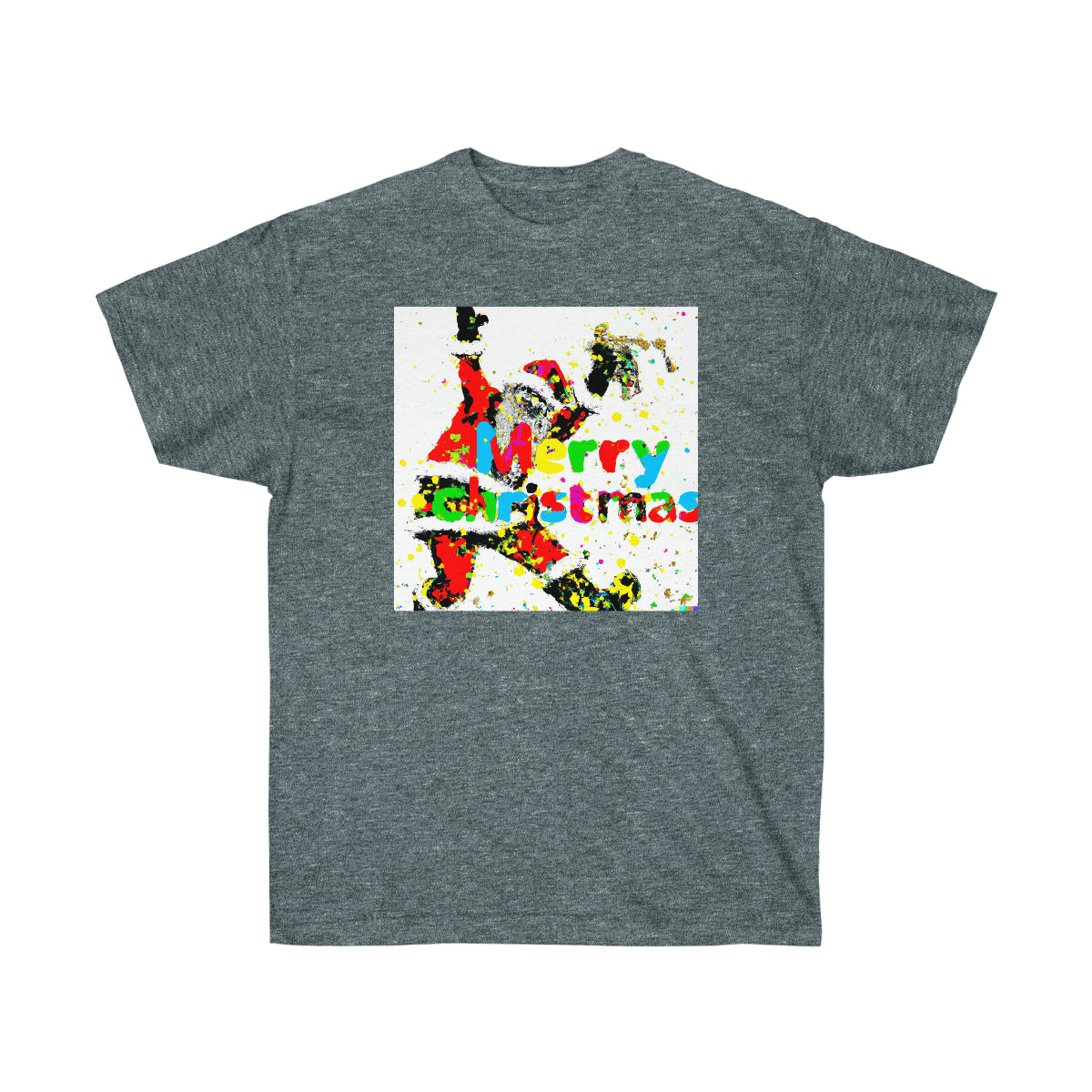 Pollock Style Santa v.5 "Merry christmas" - AI Art - Ultra Cotton Tee