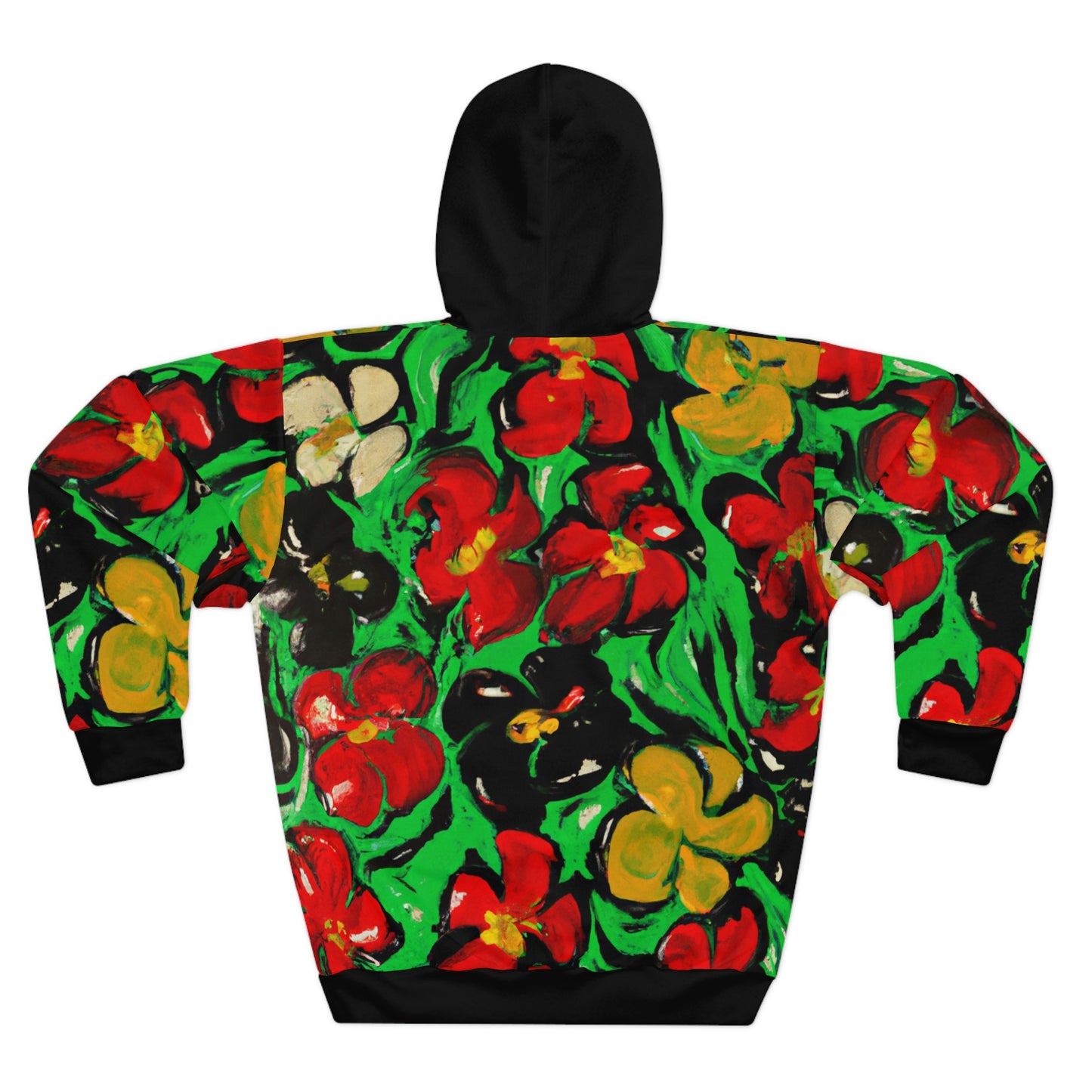 Floral Acrylic Paint 9 - AI Art - Pullover Hoodie