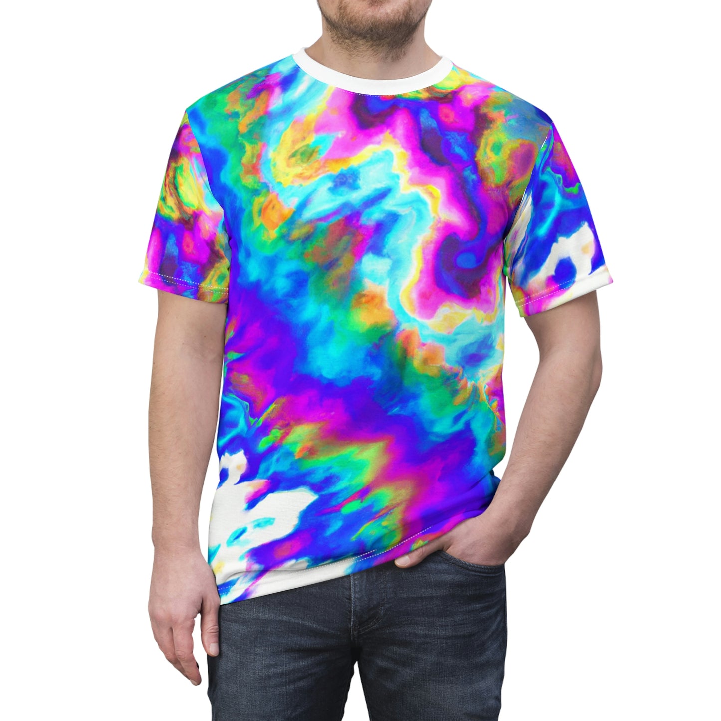 Hyperwave Tie-Dye 3 - AI Art - T-Shirt