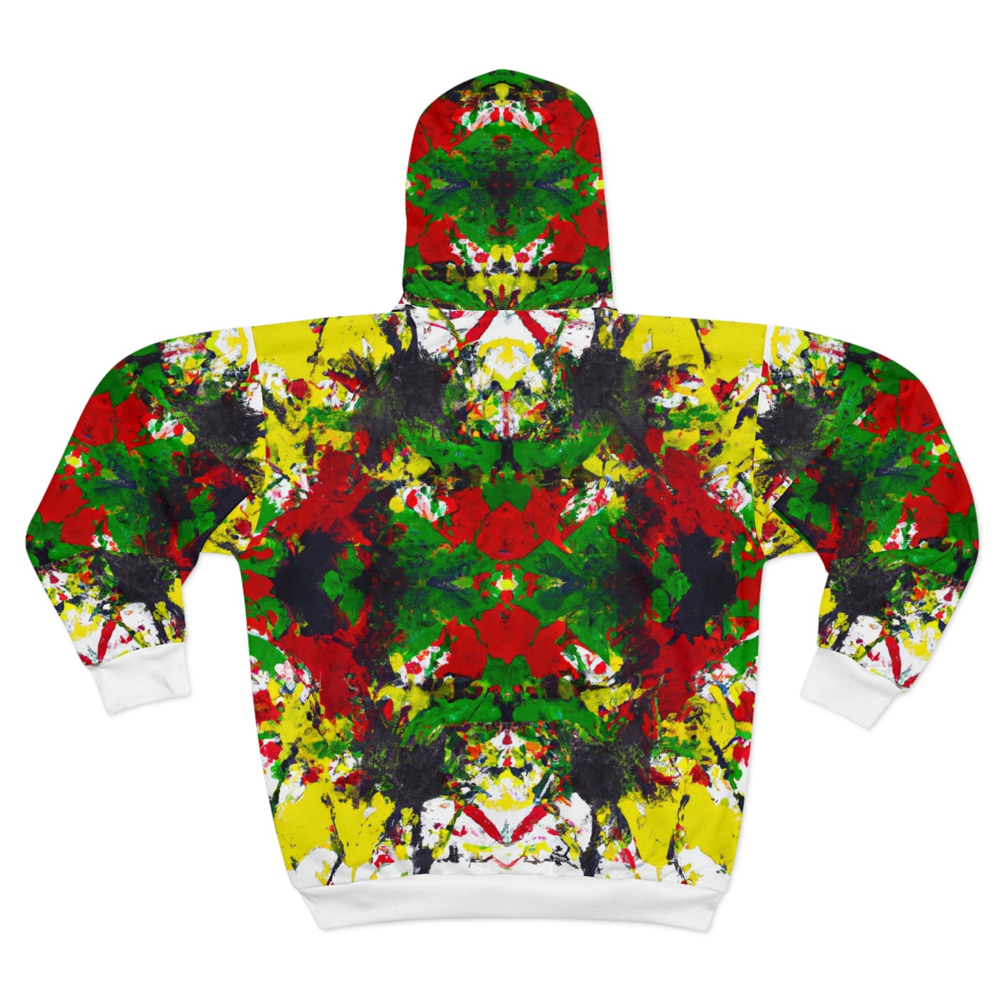 Rasta Acrylic Splatter 3 - AI Art - Zip Hoodie