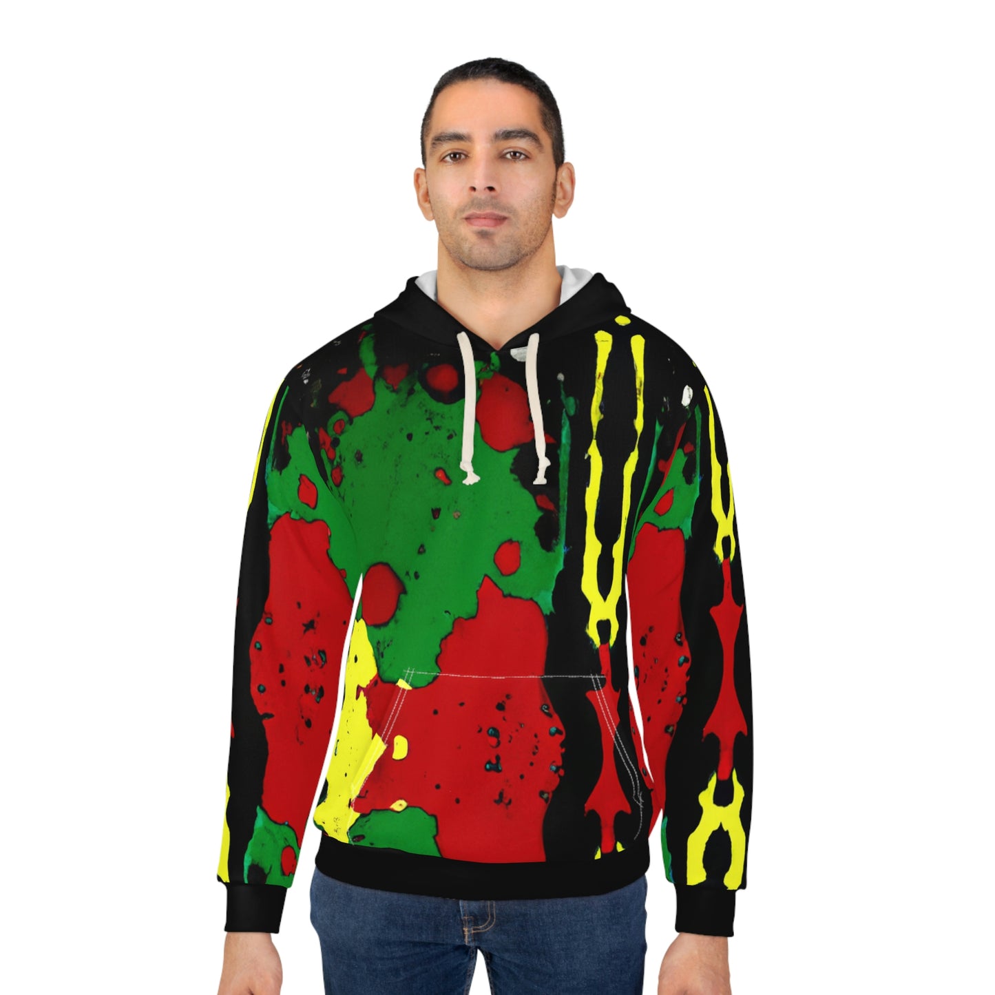 Rasta Acrylic Splatter 2 - AI Art - Pullover Hoodie