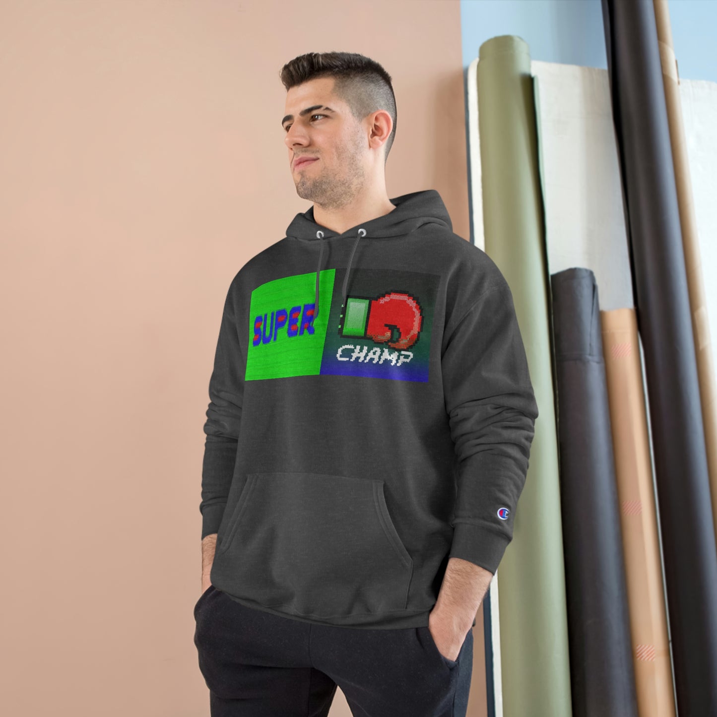 SUPER CHAMP (Alt Logo 1) - AI Art - Champion Hoodie