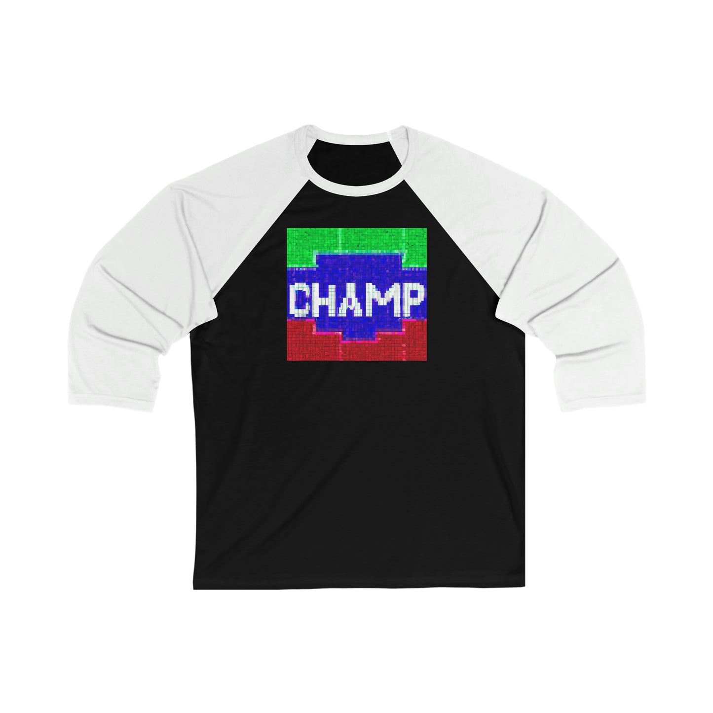 CHAMP (Alt Logo 4 Pixel) - AI Art - 3\4 Sleeve Baseball Tee