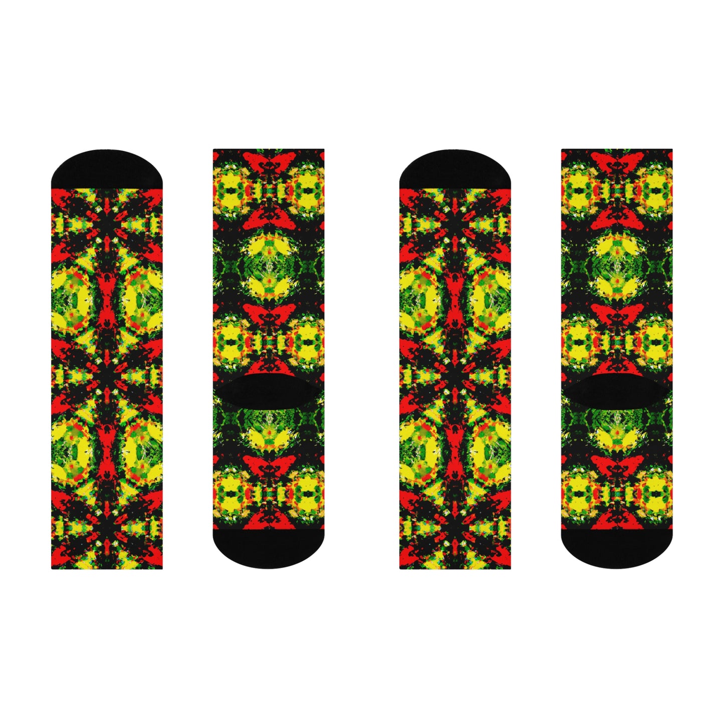 Rasta Star 2 - AI Art - Crew Socks