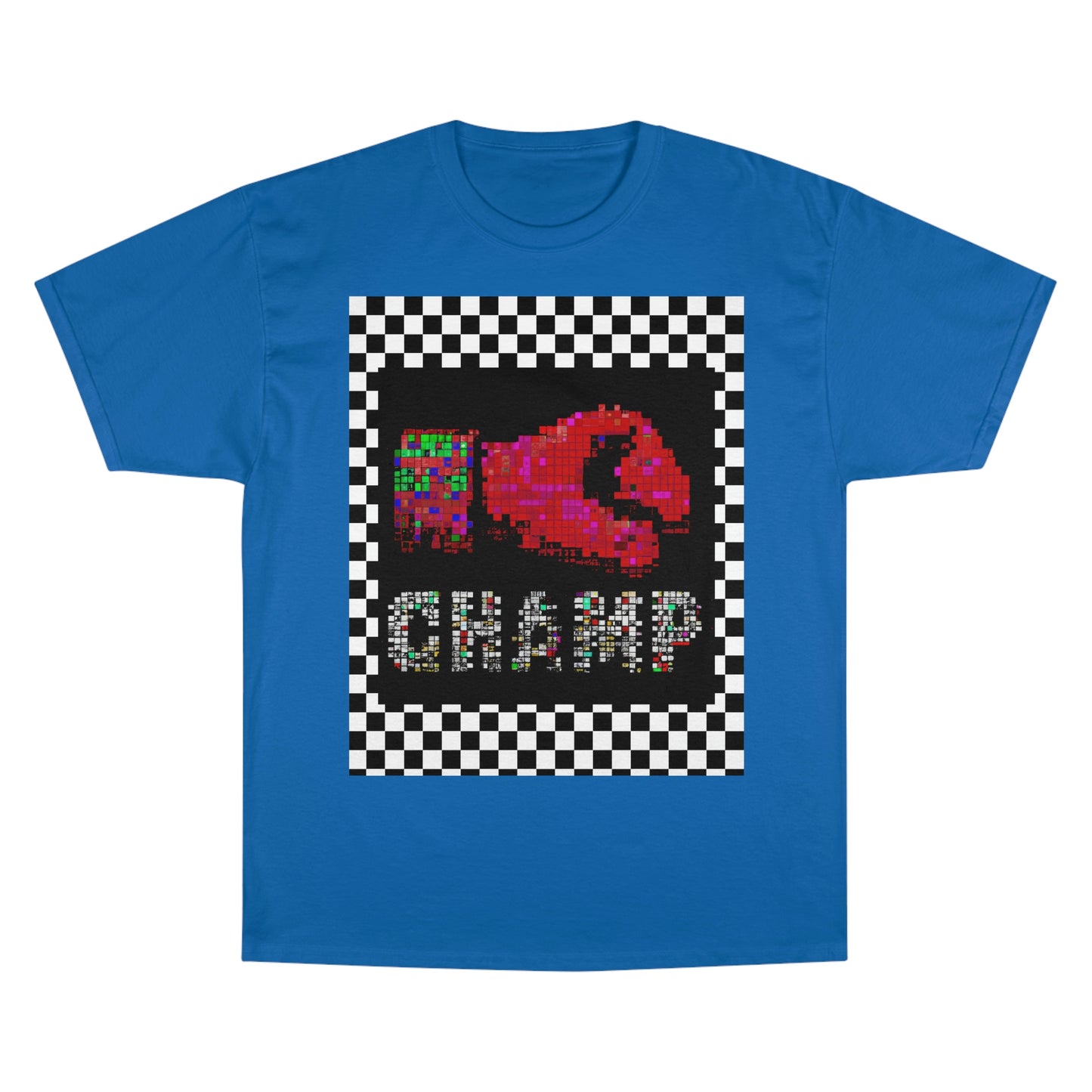 Checkered (CHAMP Logo 3 8-bit Boxing Glove) - Champion T-Shirt