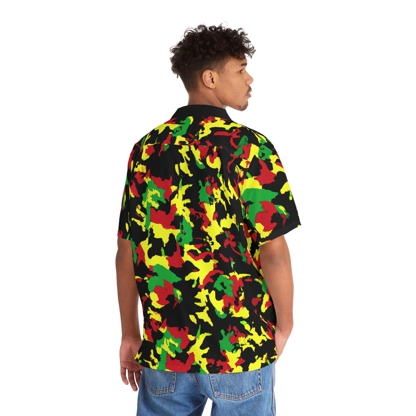 Rasta Camo - AI Art - Men's Hawaiian Shirt