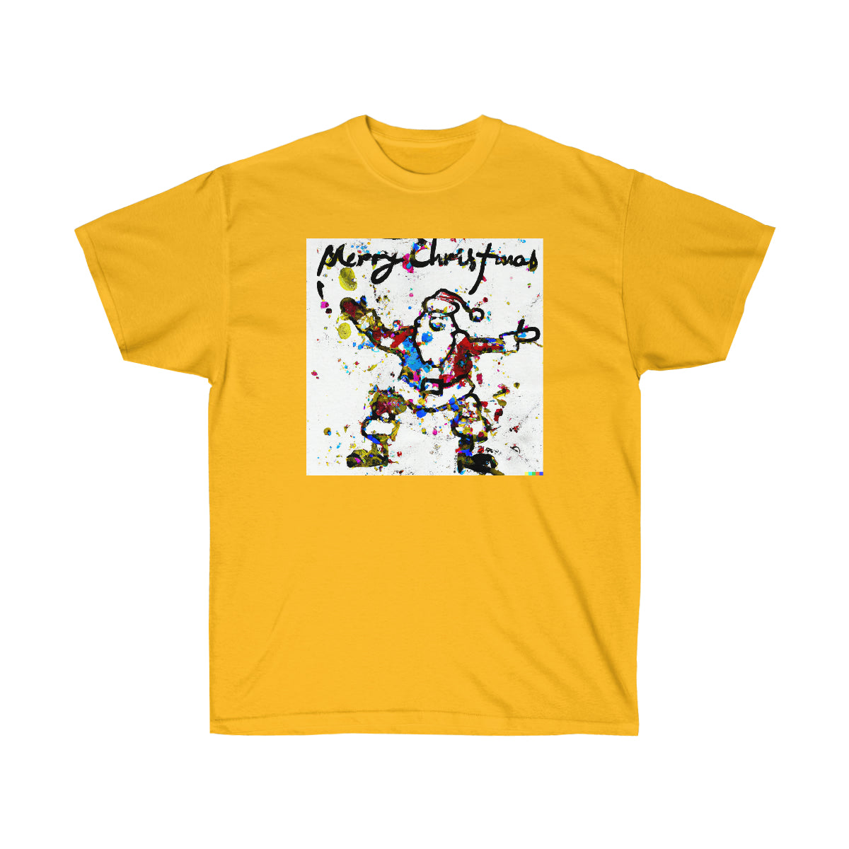 Pollock Style Santa v.1 "Merry Christmas" - AI Art - Ultra Cotton Tee