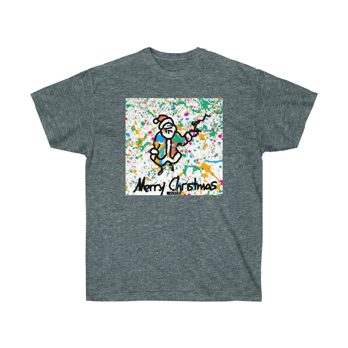 Pollock Style Santa v.3 "Merry Christmas - AI Art - Ultra Cotton Tee