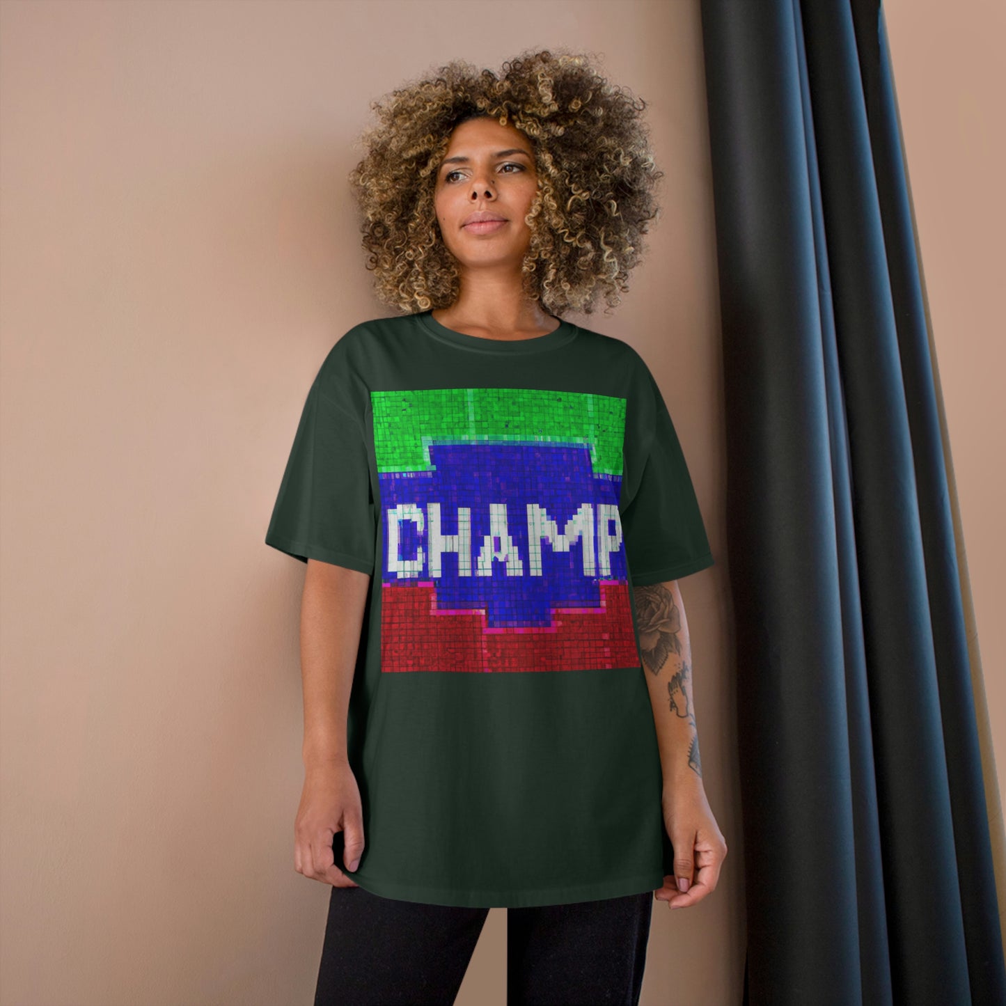 CHAMP (Alt Logo 4 Pixel) - AI Art - Champion T-Shirt