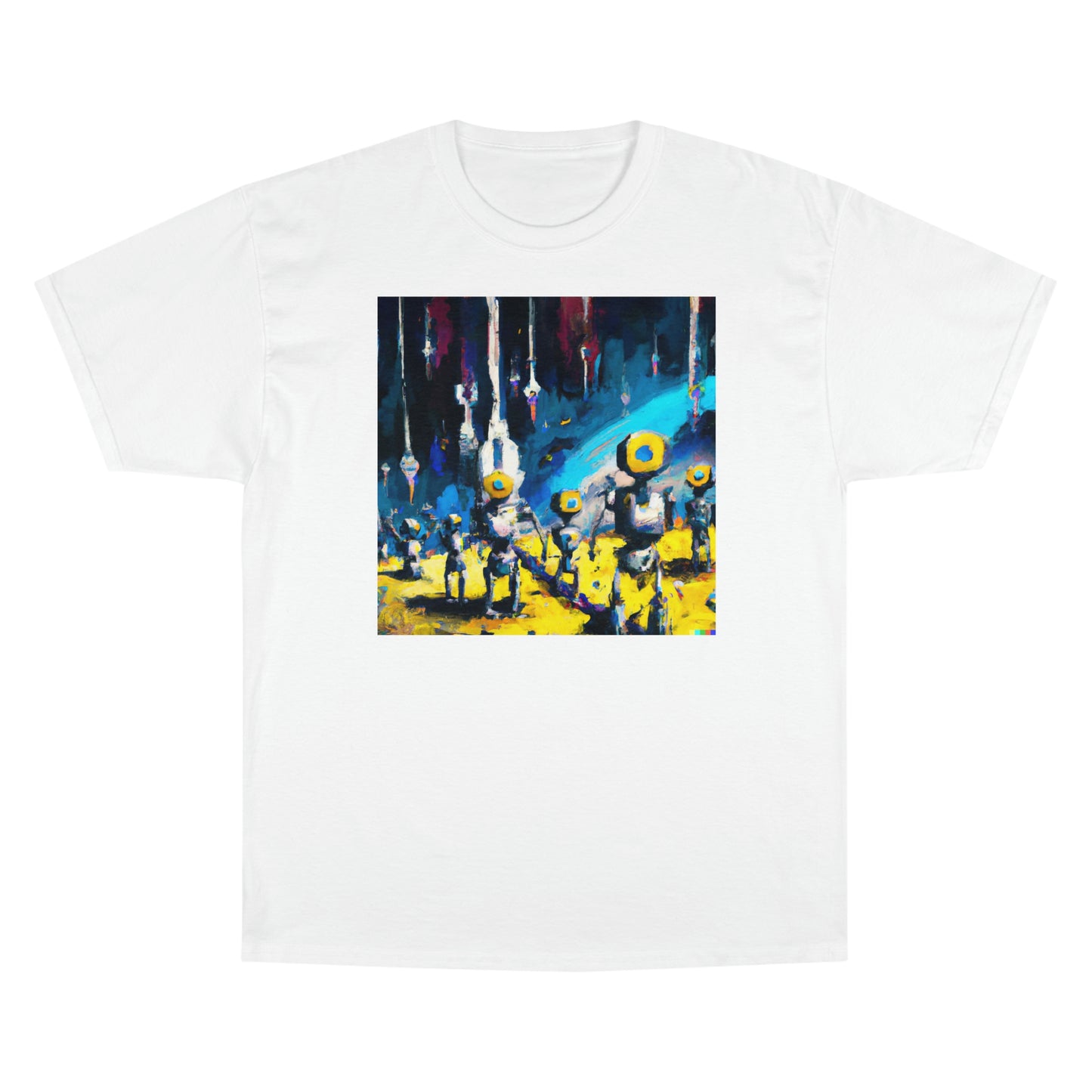 Robots in Space 1 - AI Art - Champion T-Shirt