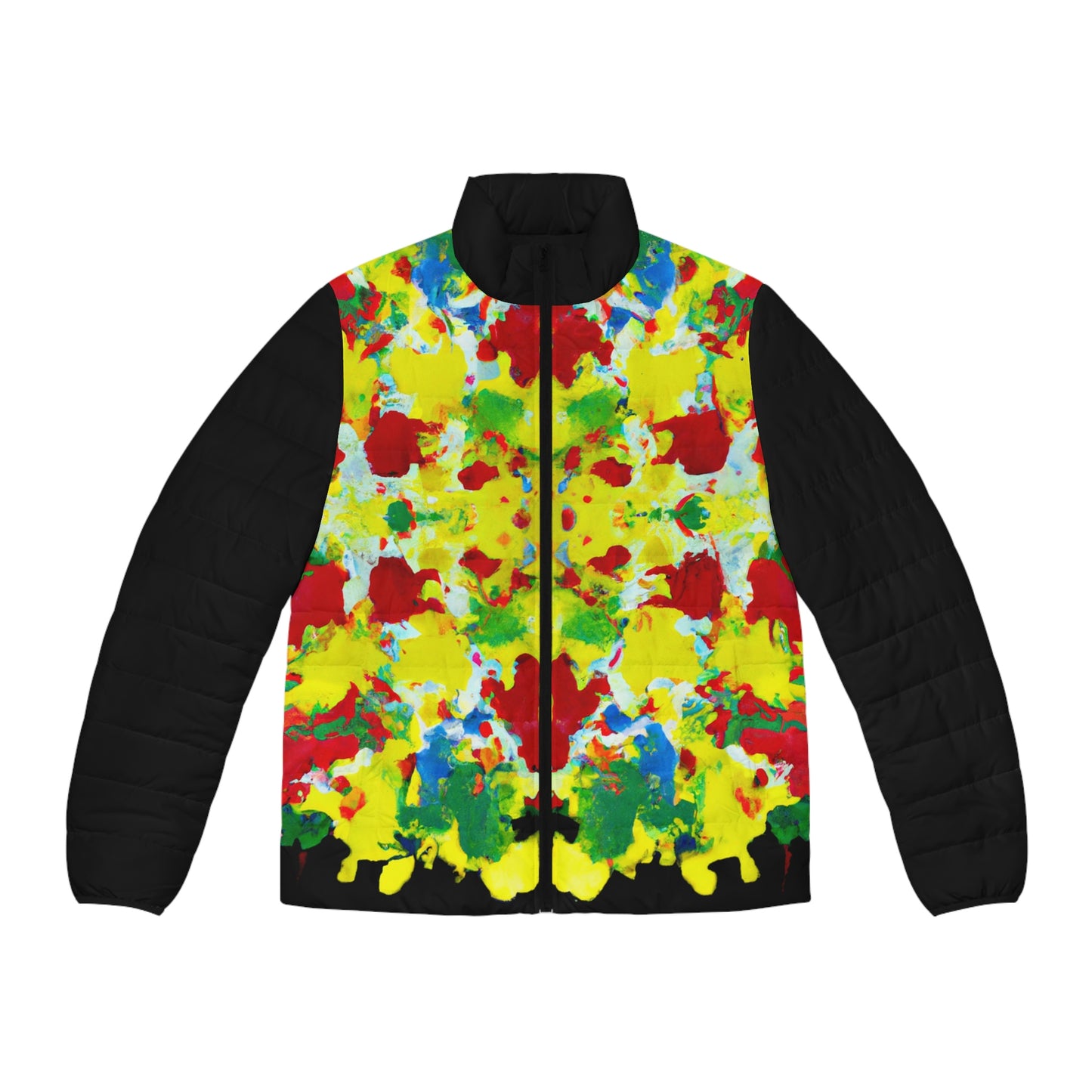 Rasta Acrylic Splatter XW 2 - AI Art - Men's Puffer Jacket