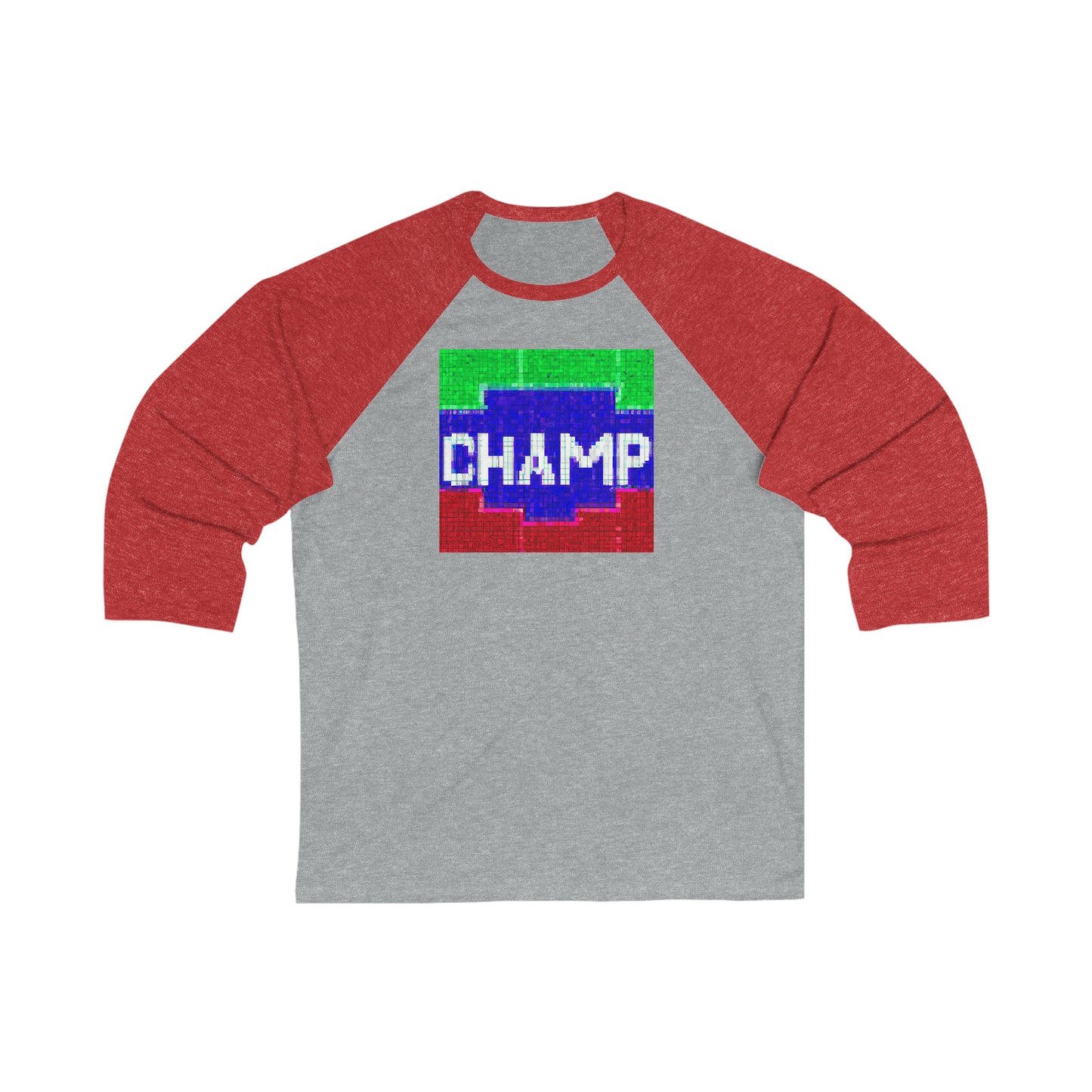 CHAMP (Alt Logo 4 Pixel) - AI Art - 3\4 Sleeve Baseball Tee