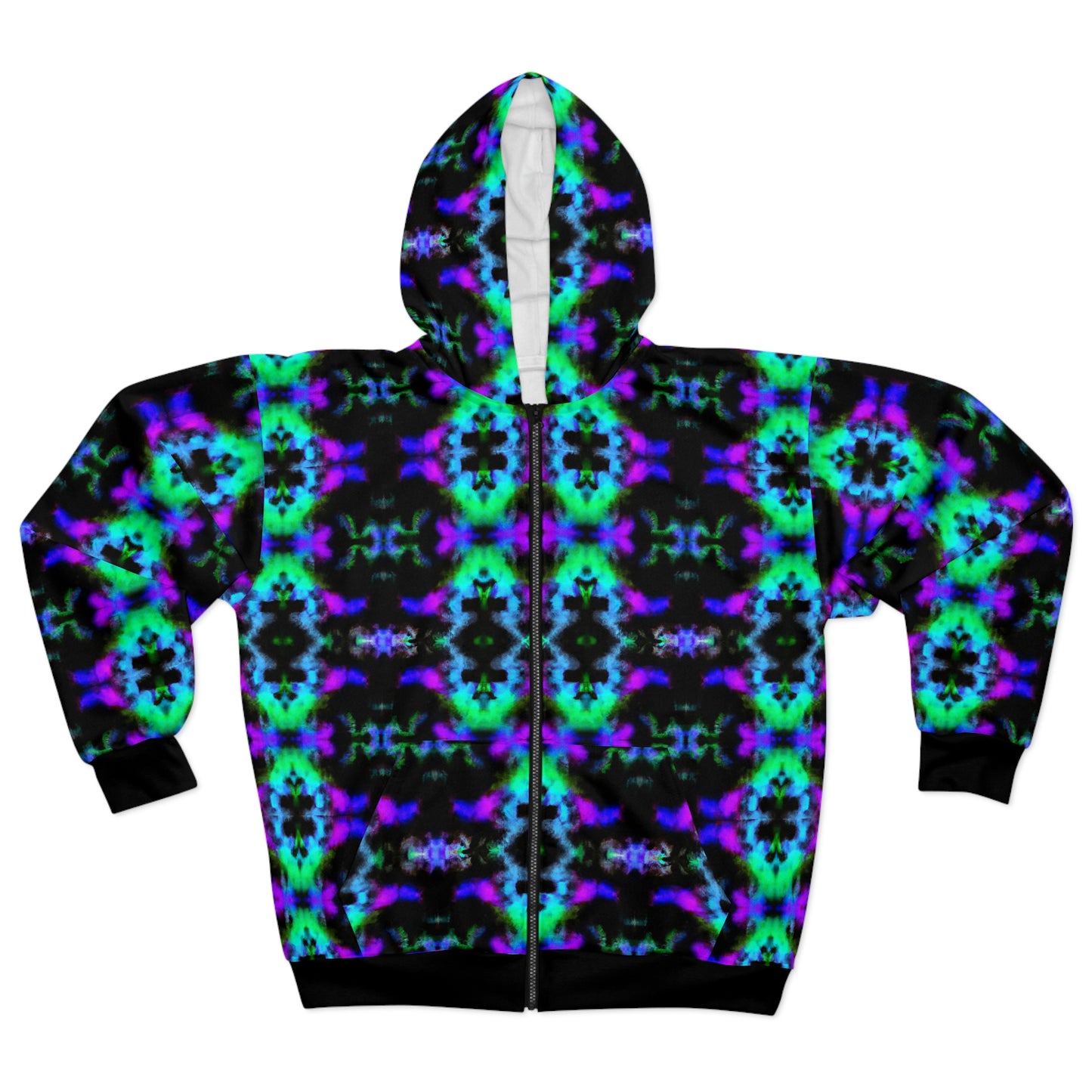 Hyperwave Fractal 4 - AI Art - Zip Hoodie