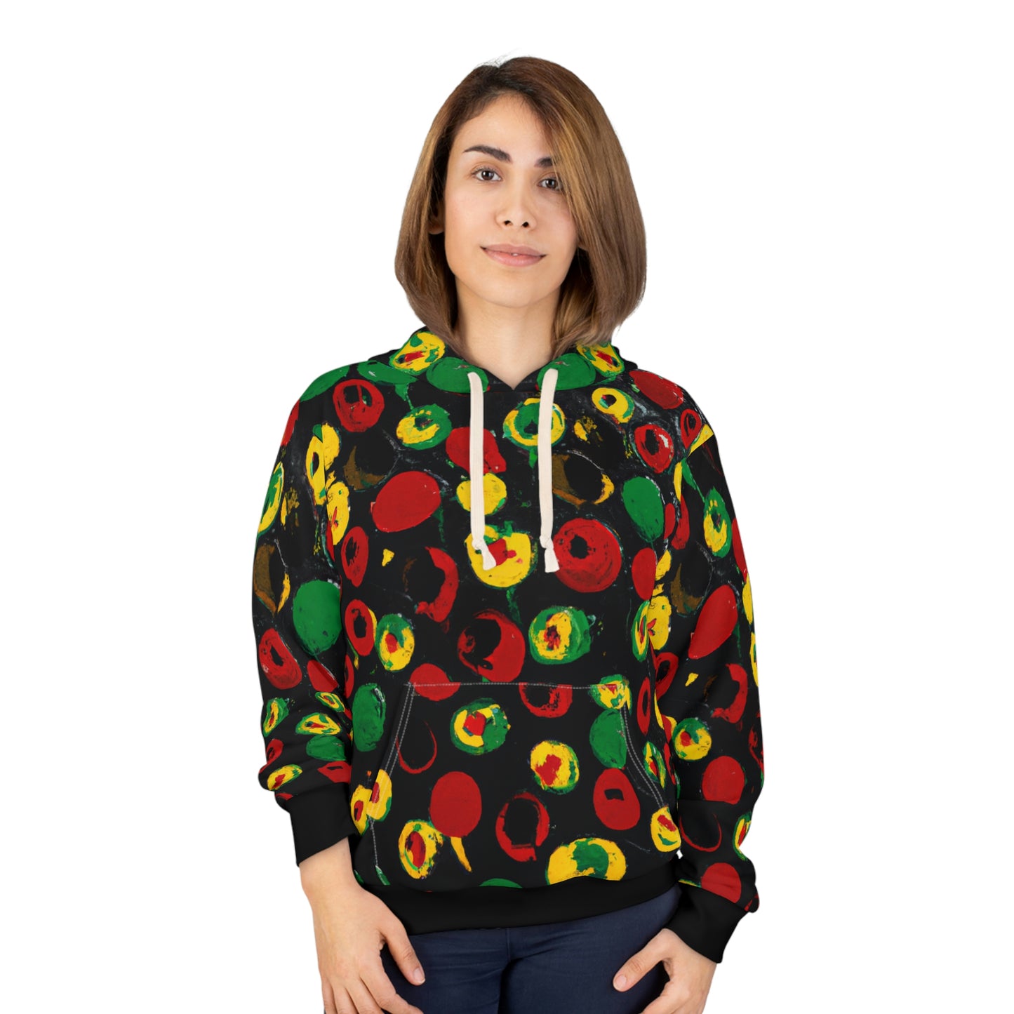 Rasta Polka Dot - AI Art - Pullover Hoodie