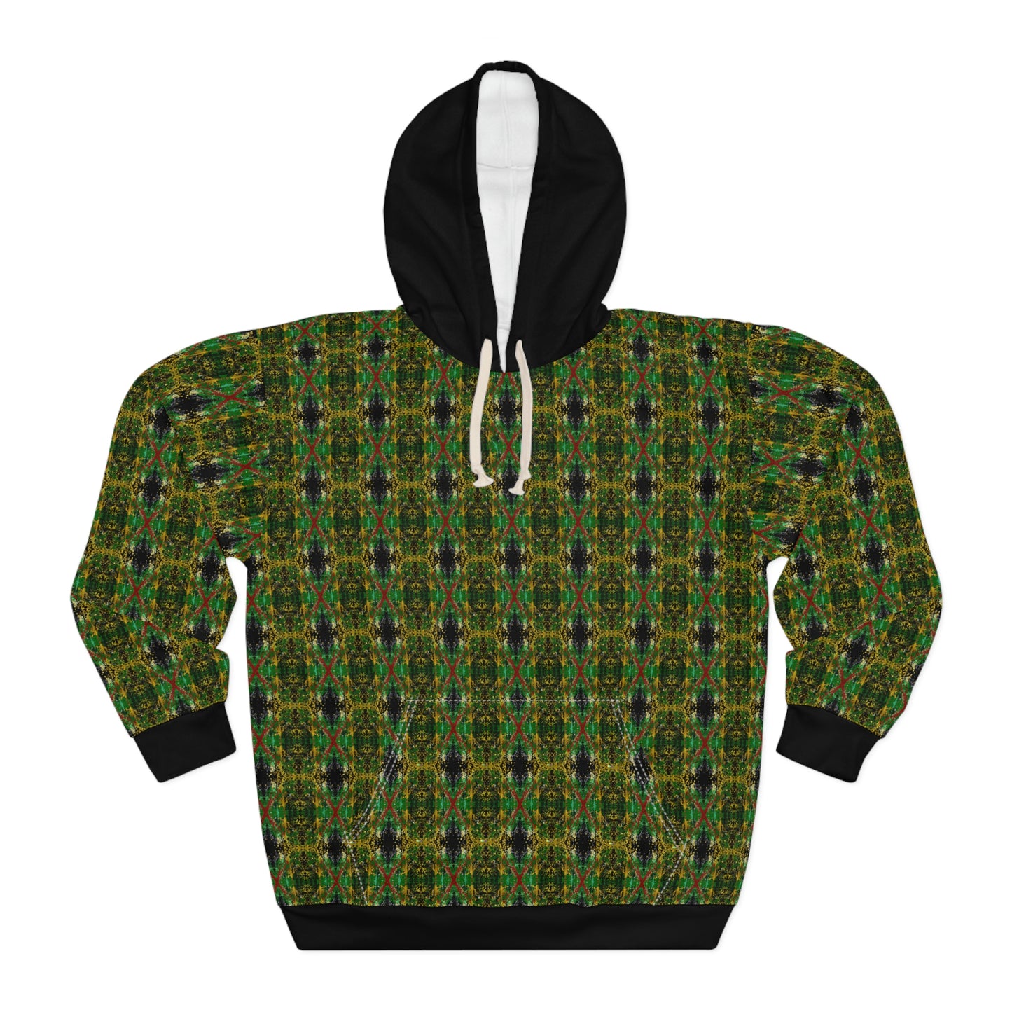 RastaX 1 (Black Hood) - AI Art - Pullover Hoodie