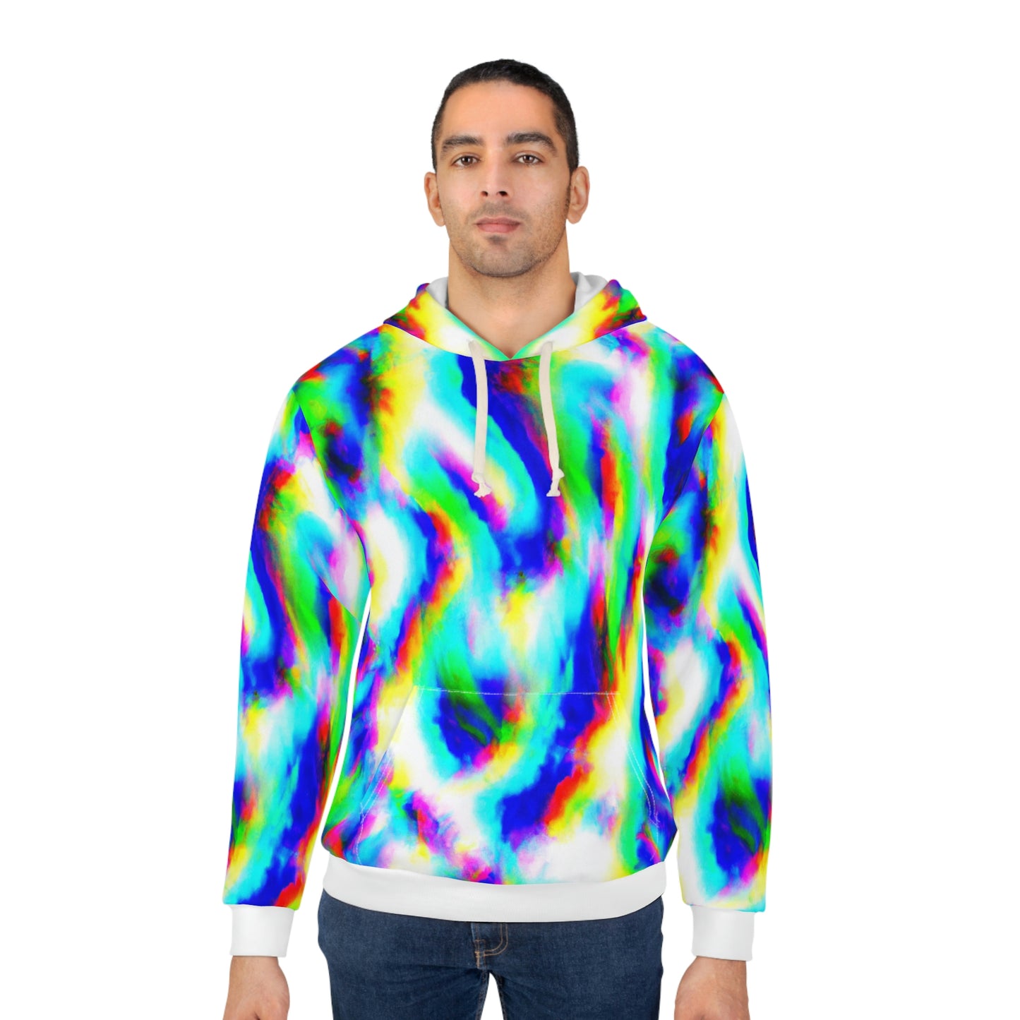 Hyperwave Tie-Dye 8 - AI Art - Pullover Hoodie