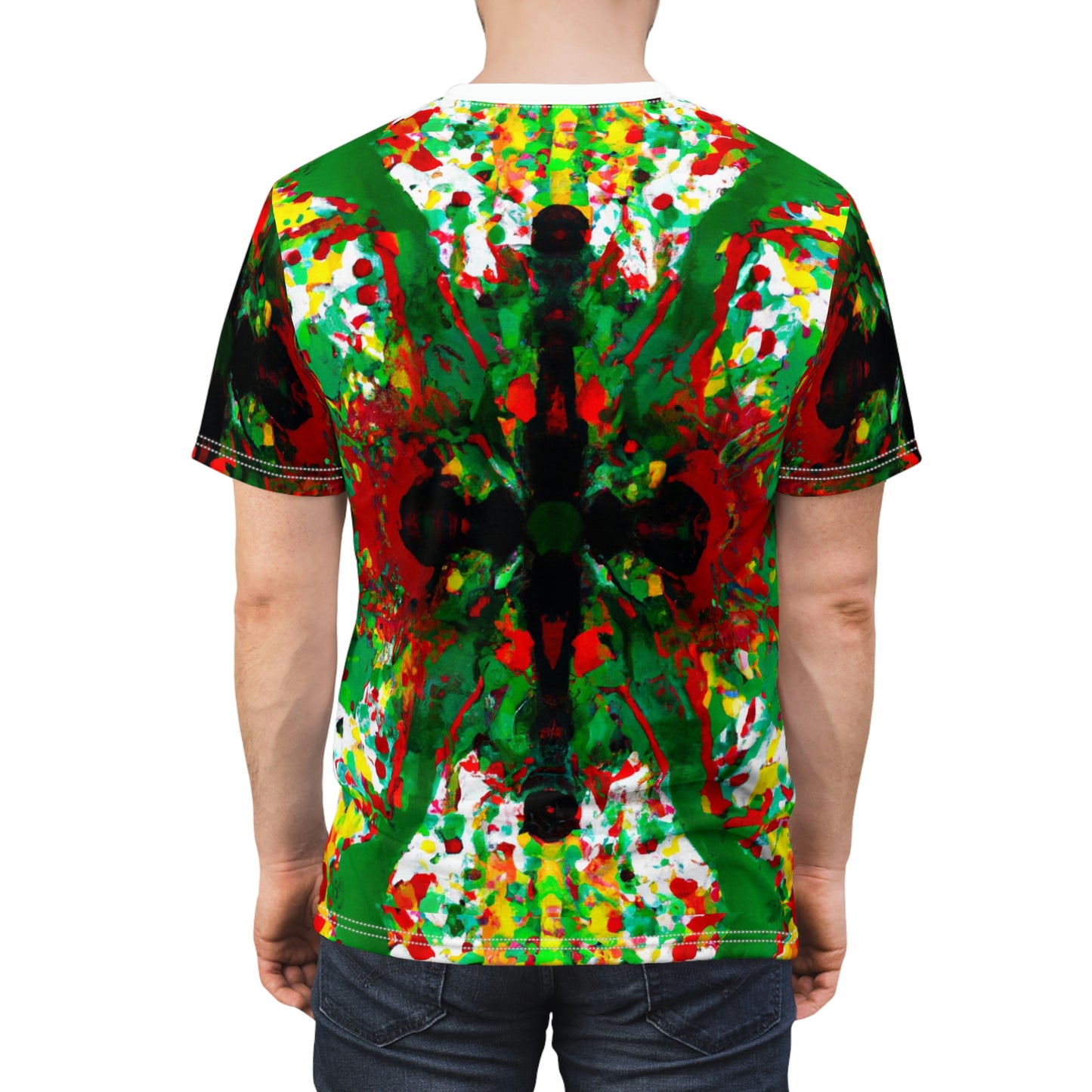 Rasta Kaleidescope Cross - AI Art - T-Shirt