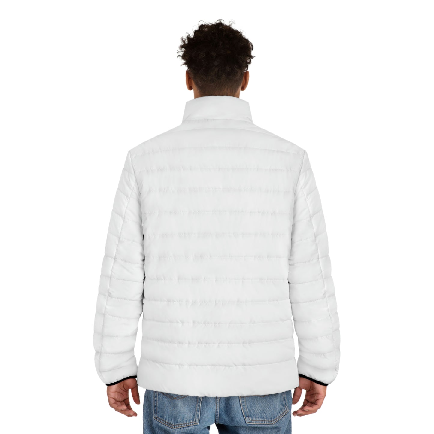 Flamboyant Spaceballer Jacket (White) (Hyperwave Tie-Dye 1) - AI Art - Men's Puffer Jacket