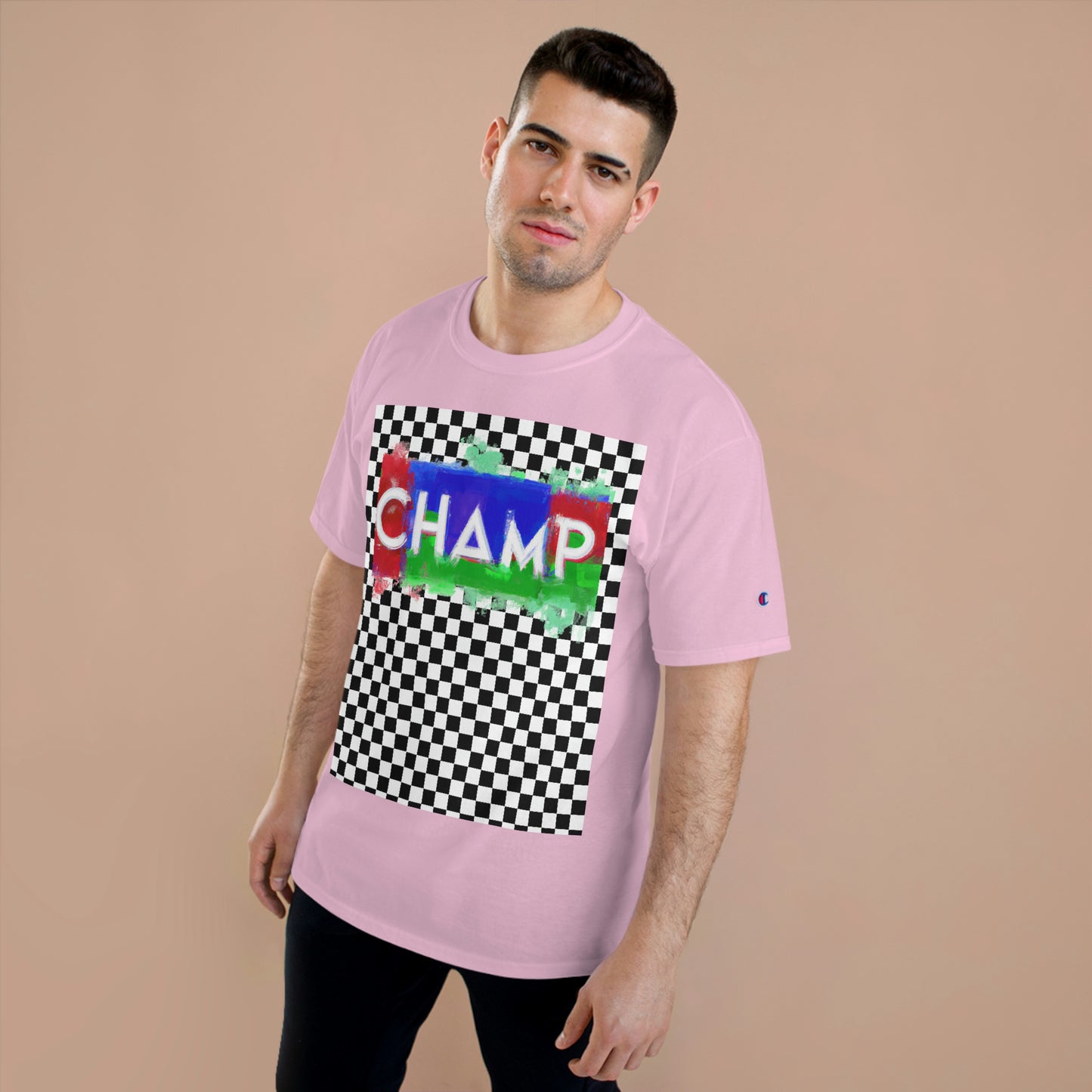 Checkered (CHAMP Logo 1) - Champion T-Shirt