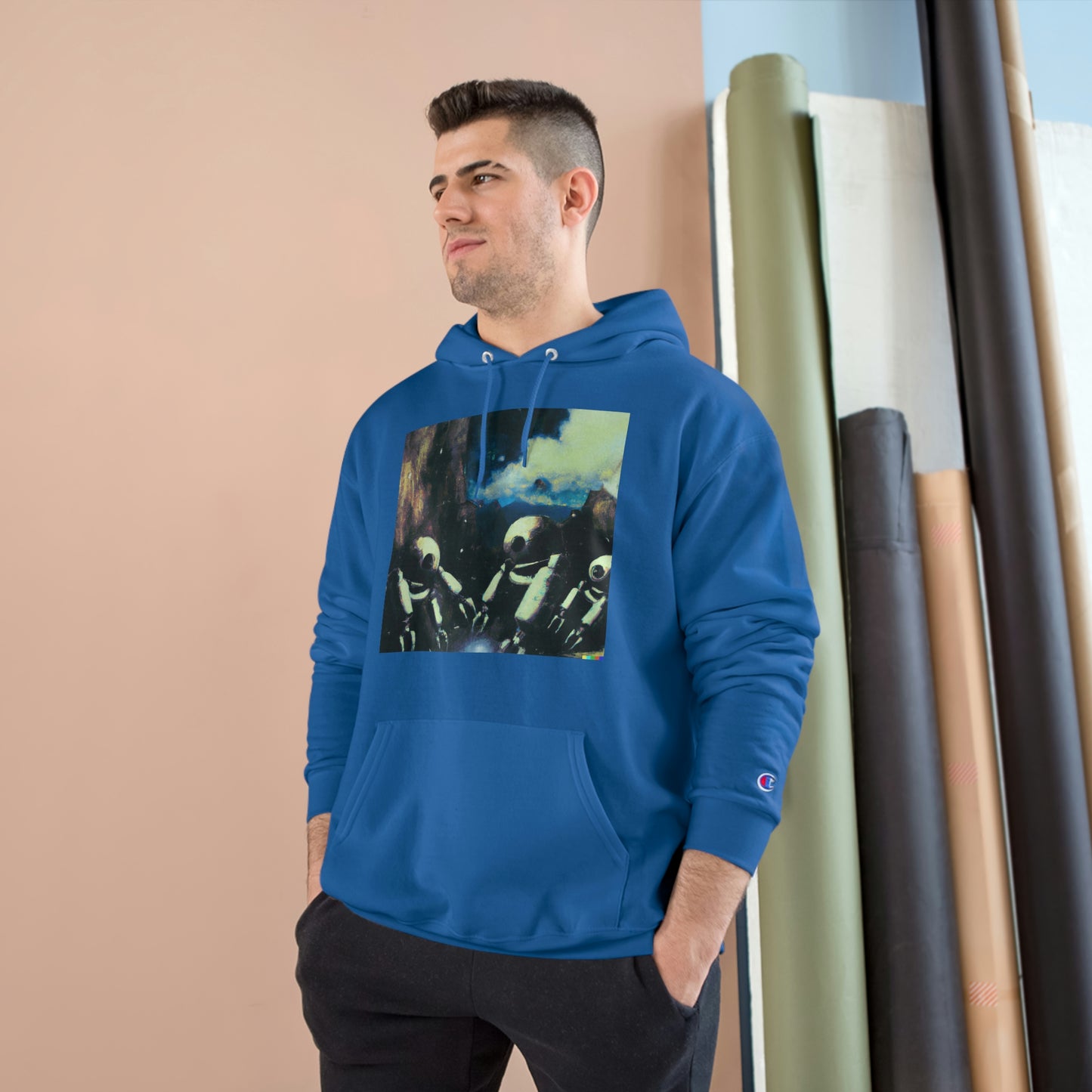 Robots in Space 2 - AI Art - Champion Hoodie