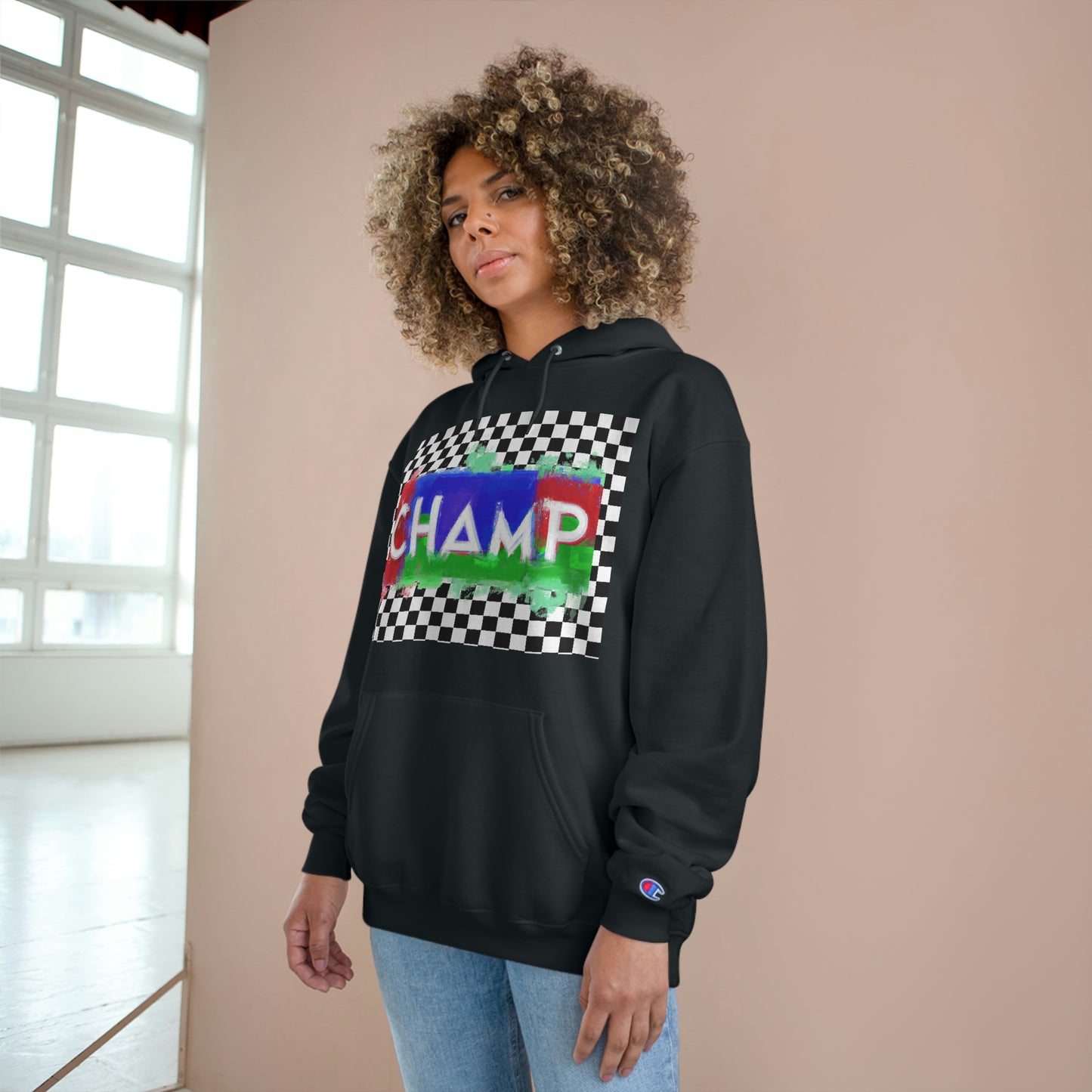 Checkered Flag (CHAMP Logo 1) - Champion Hoodie