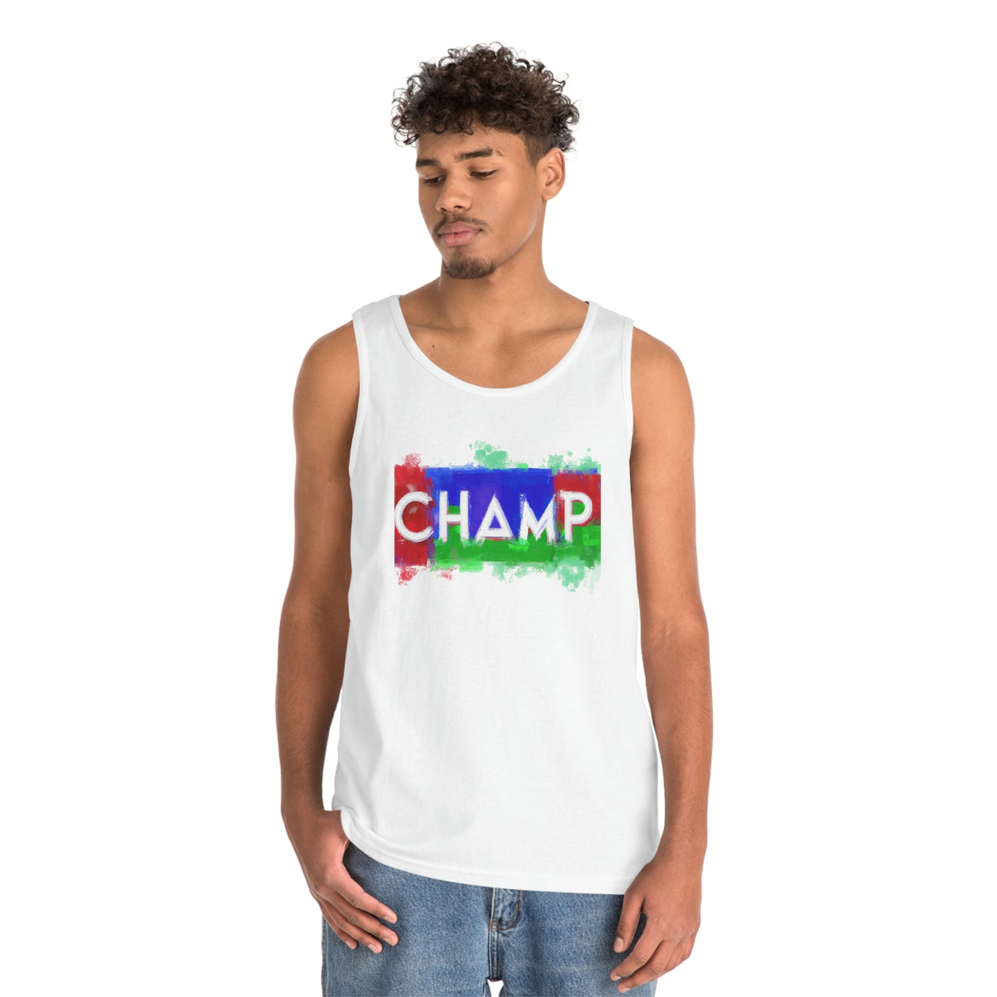 CHAMP 1 (SuperChamp Logo) - AI Art - Gildan Heavy Cotton Tank Top