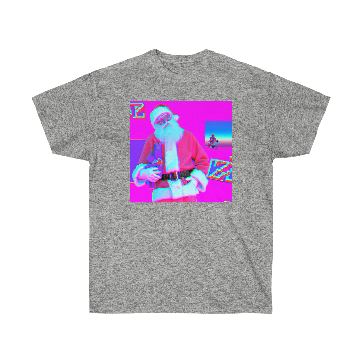 Santa Claus Rollin Up to the Party - Vaporwave AI Art - Ultra Cotton Tee