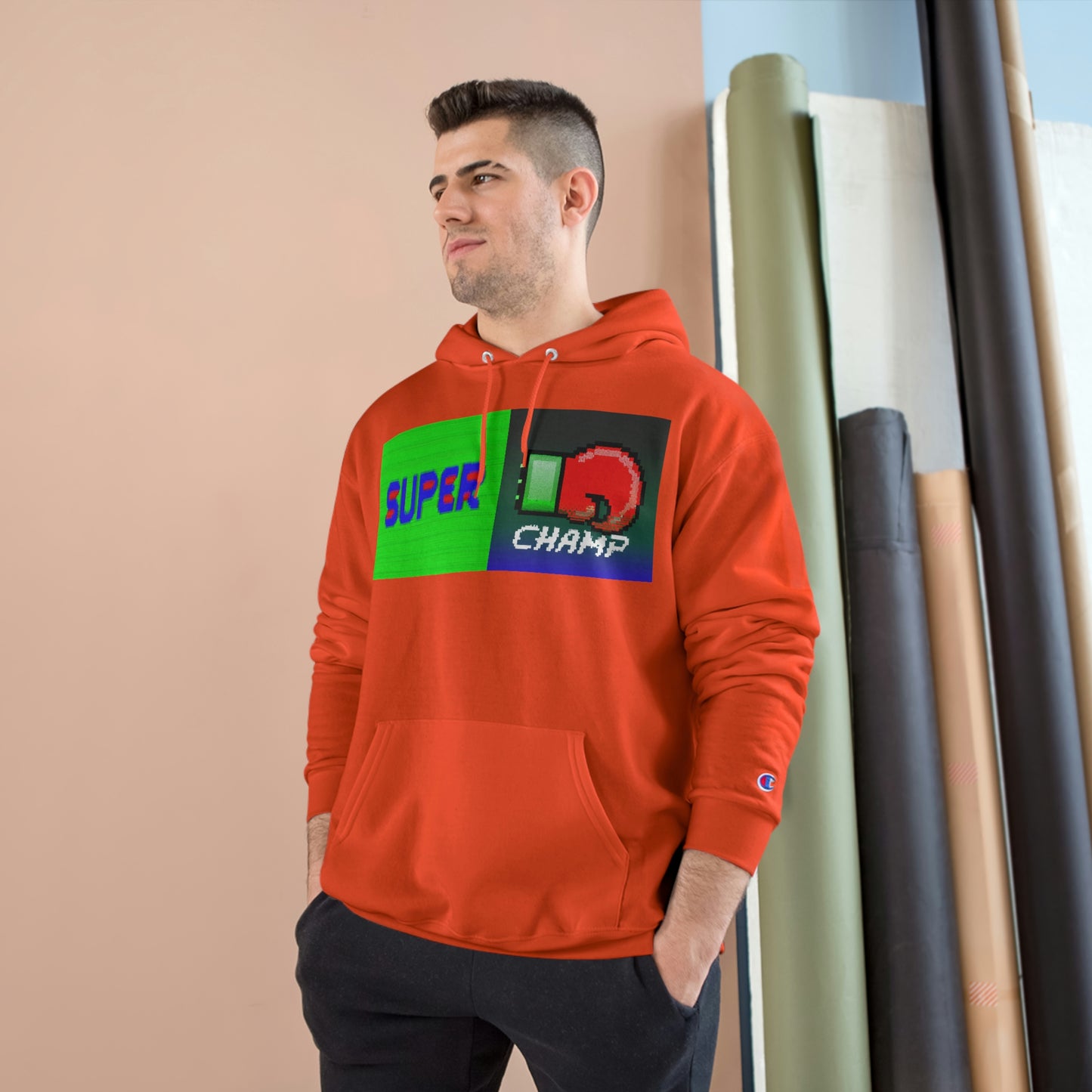 SUPER CHAMP (Alt Logo 1) - AI Art - Champion Hoodie